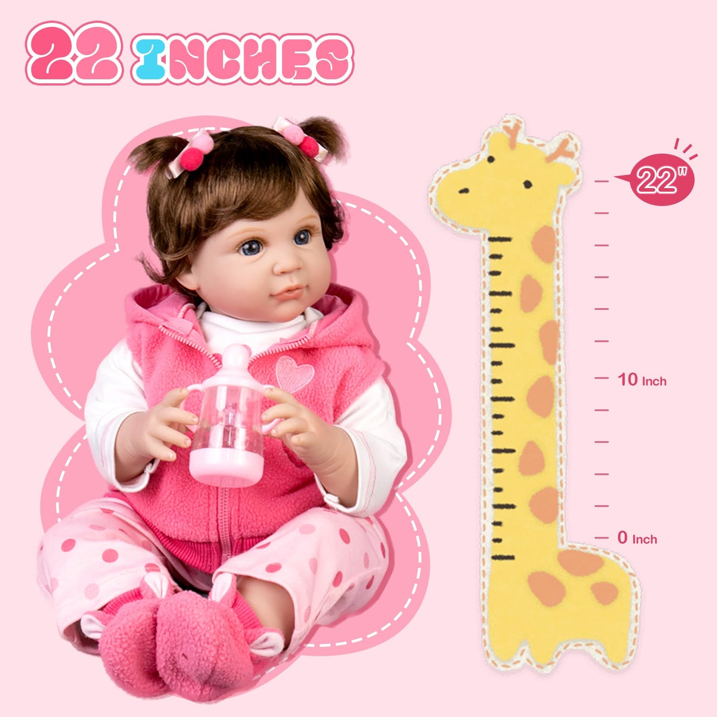 Aori Reborn Baby Doll 22-Inch - Realistic Lifelike Newborn with Accessories | Weighted Soft Vinyl Gift Set for Kids 3+