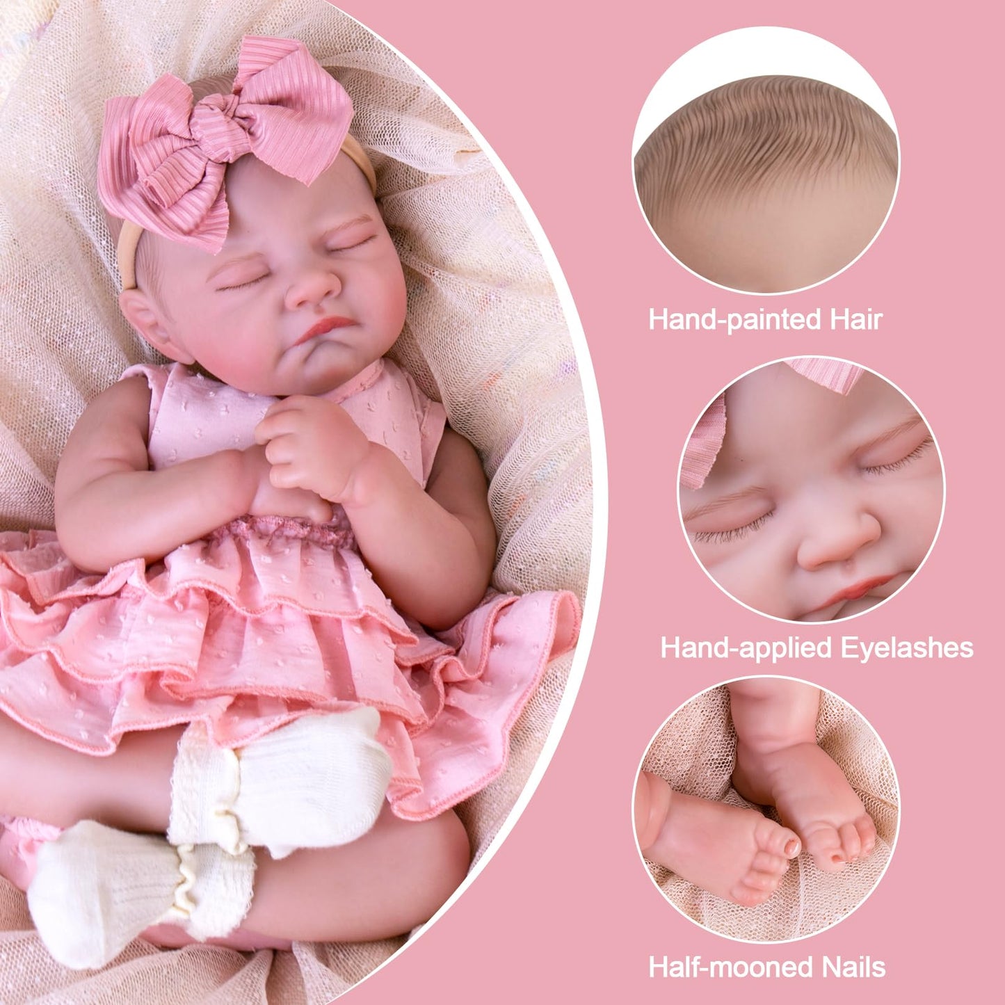 Aori Reborn Baby Doll Realistic – 20-Inch Lifelike Newborn Girl with Gift Set