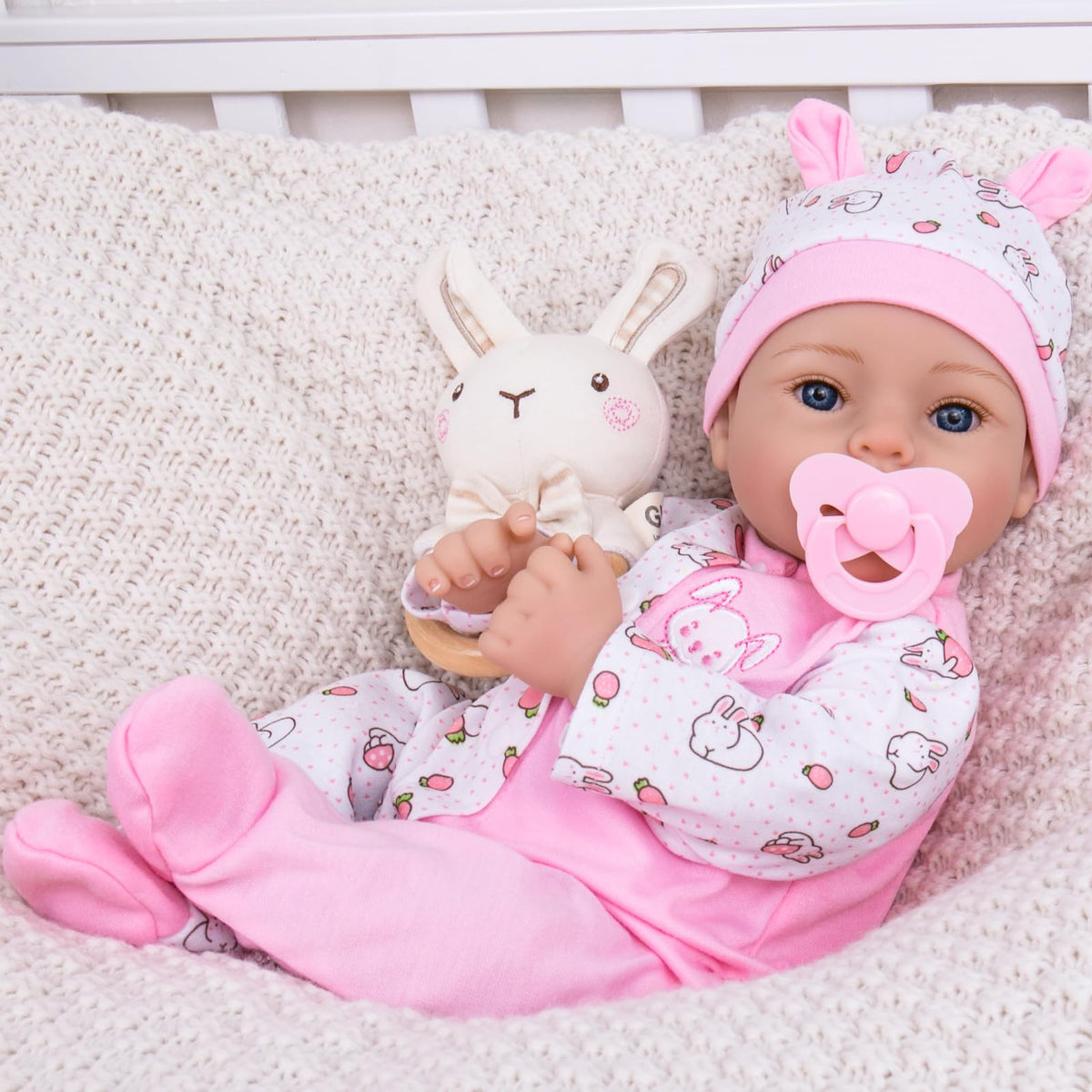 Aori Lifelike Reborn Baby Doll 18'' - Realistic Newborn Girl, Weighted Body, Pink Outfit