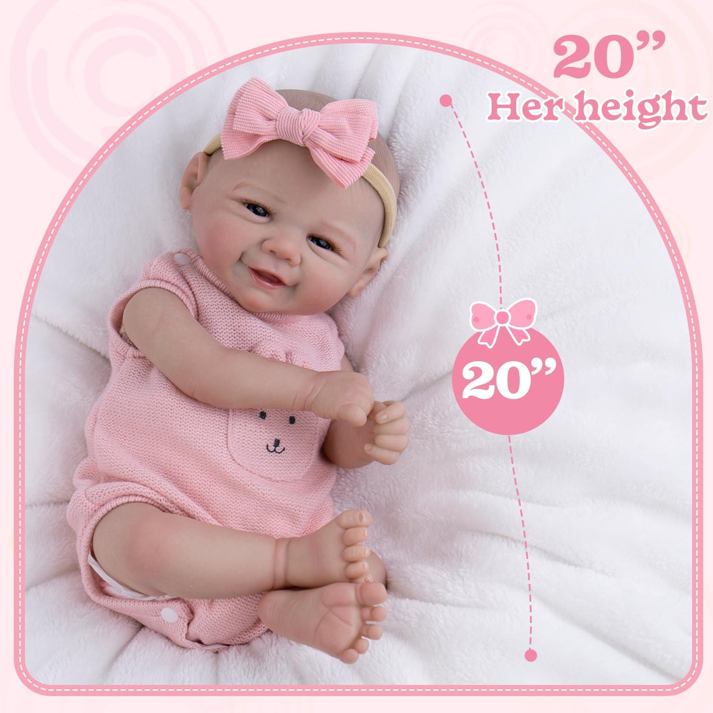 Aori Realistic Reborn Baby Dolls - Weighted 20in Baby Girl with Flexible Limbs