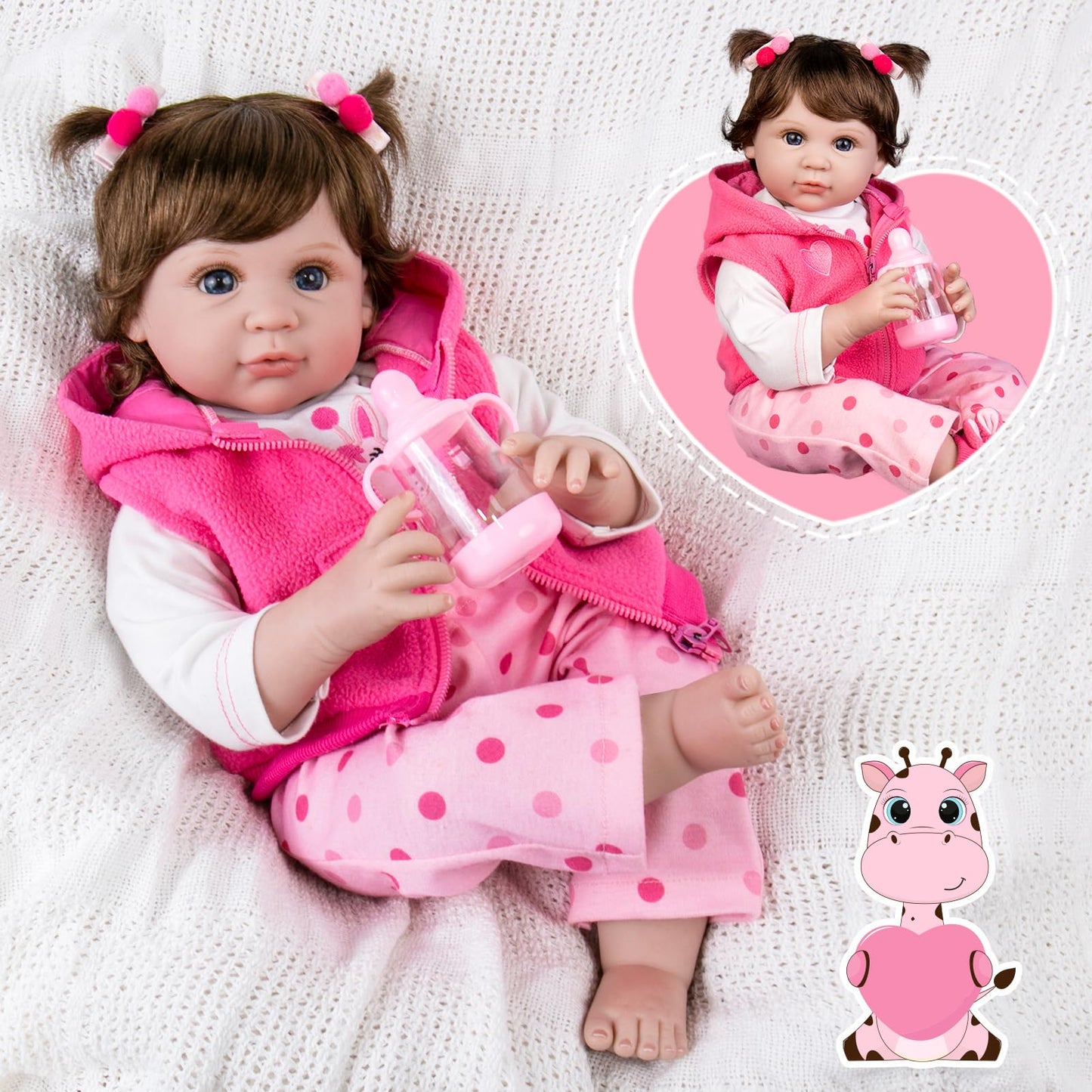 Aori Reborn Baby Doll 22-Inch - Realistic Lifelike Newborn with Accessories | Weighted Soft Vinyl Gift Set for Kids 3+