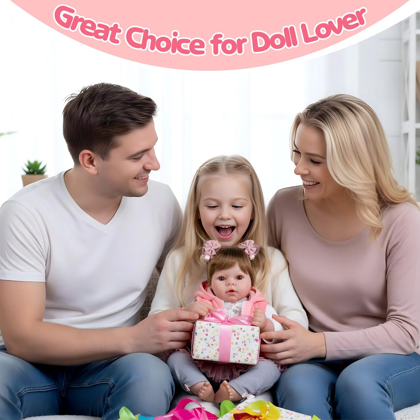 Aori Realistic Reborn Baby Doll – 22-Inch Lifelike Newborn Girl in Pink Outfit