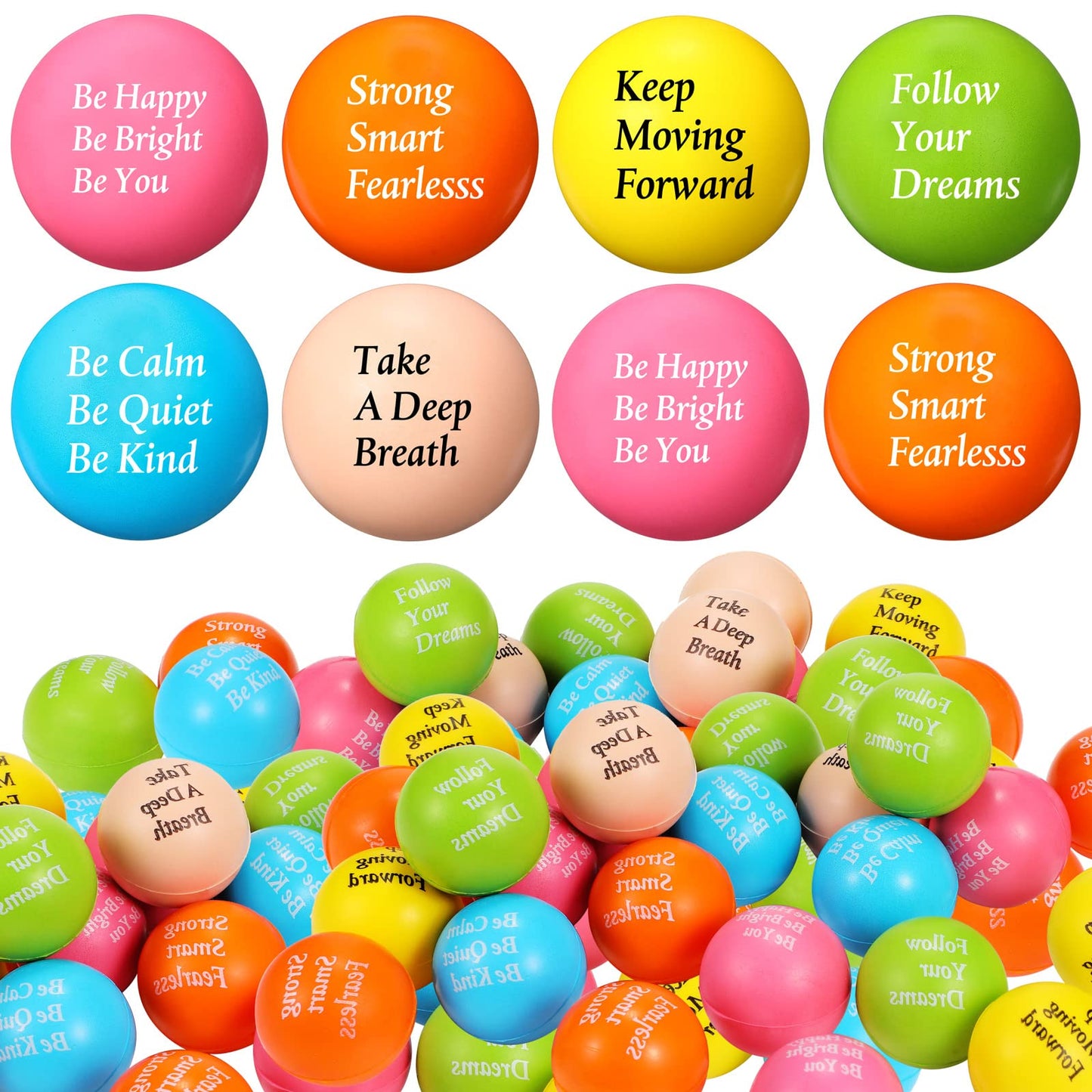 Aoriher 36 Pcs Motivational Stress Balls – Colorful Foam Toys for Office & Home