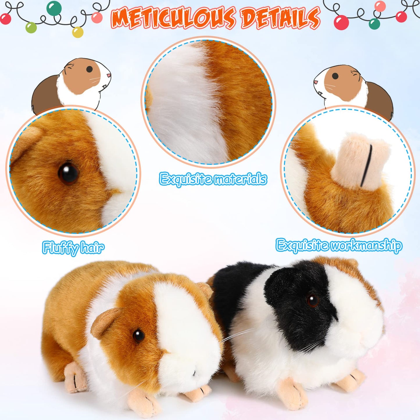 Aoriher 2 Pcs Cute Guinea Pig Plush Toys — 8 Inch Soft Stuffed Animals Gift Set