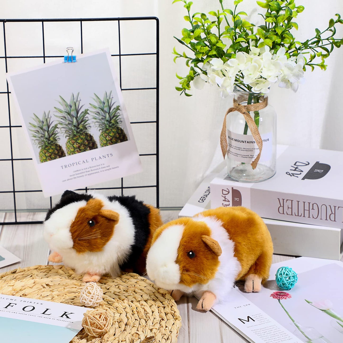 Aoriher 2 Pcs Cute Guinea Pig Plush Toys — 8 Inch Soft Stuffed Animals Gift Set