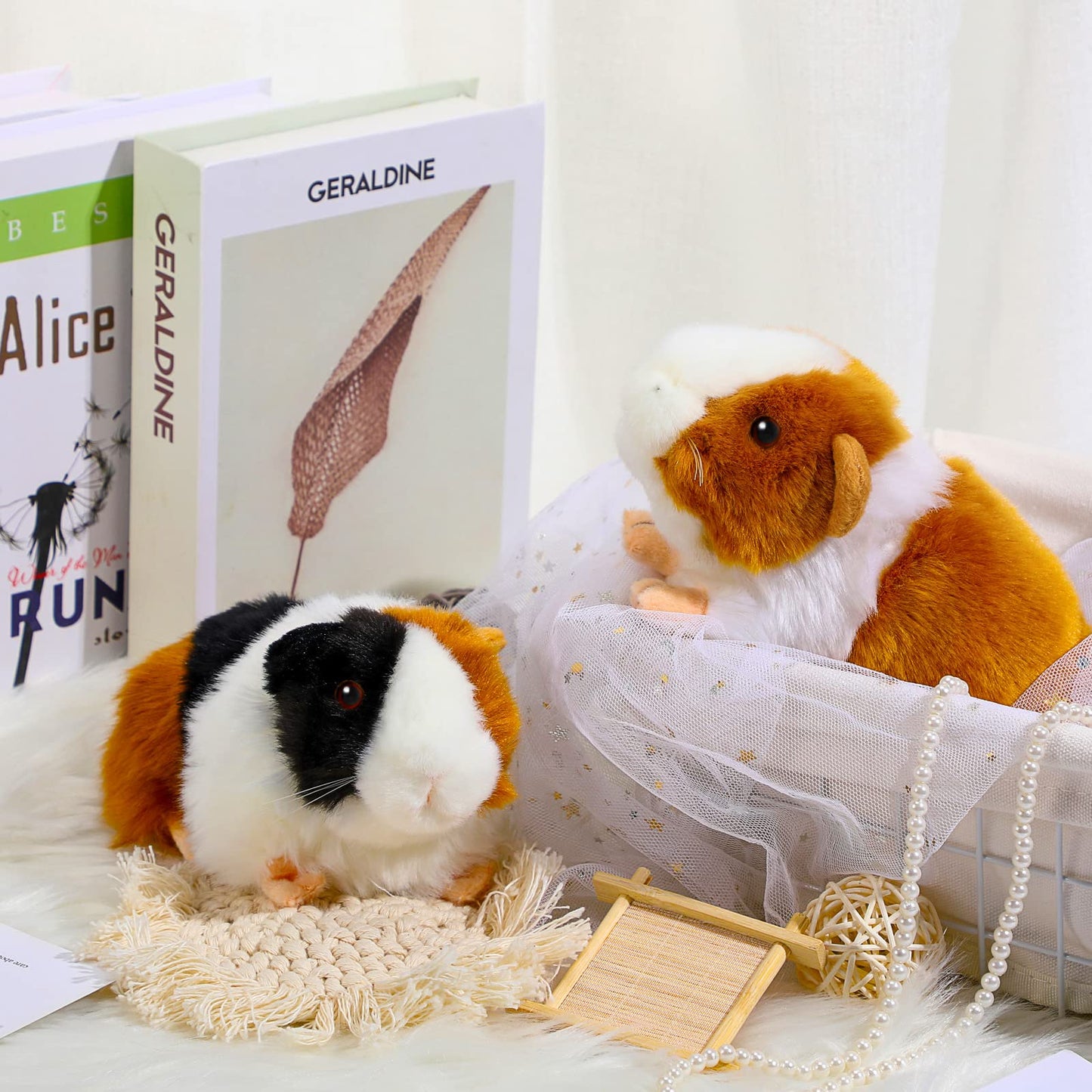 Aoriher 2 Pcs Cute Guinea Pig Plush Toys — 8 Inch Soft Stuffed Animals Gift Set