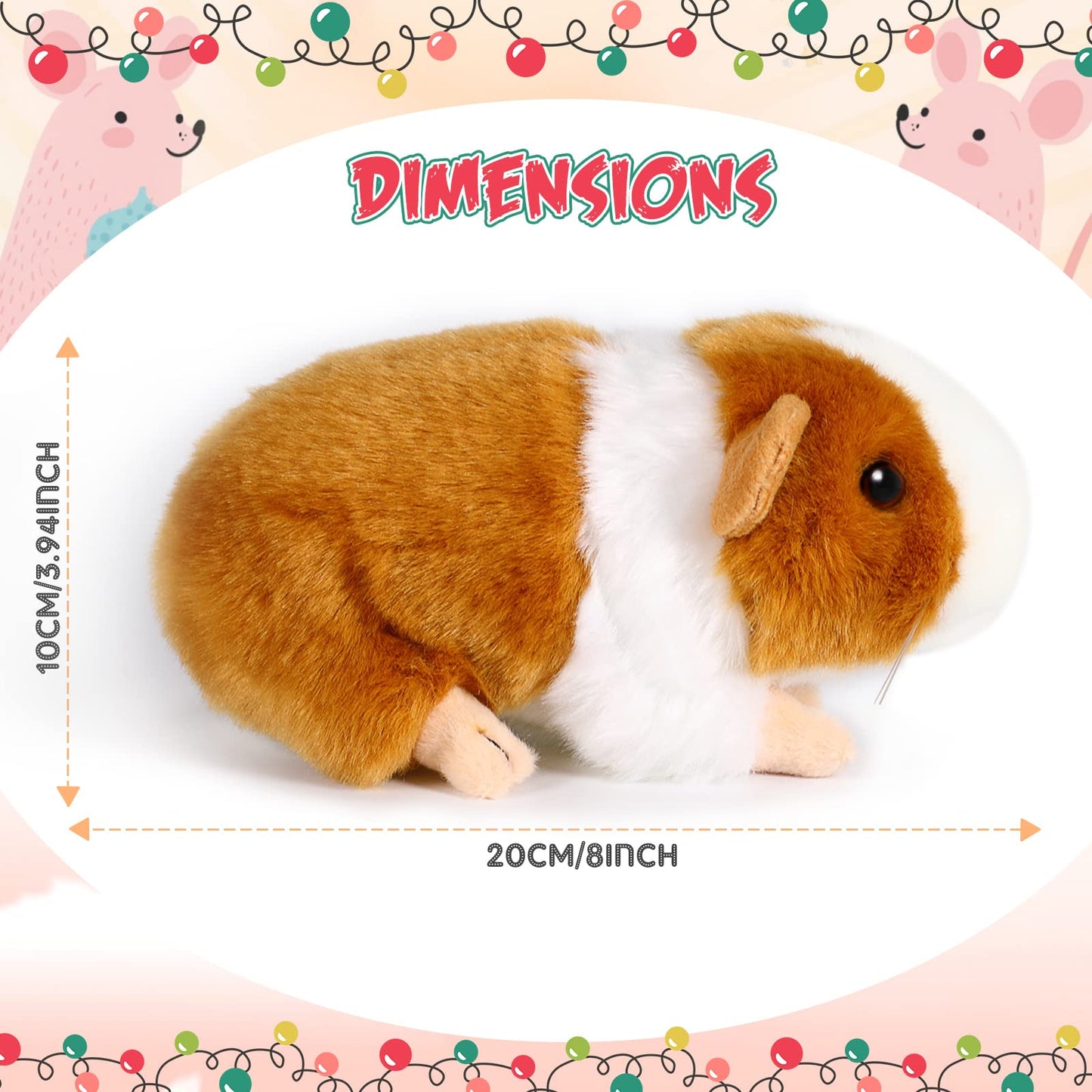 Aoriher 2 Pcs Cute Guinea Pig Plush Toys — 8 Inch Soft Stuffed Animals Gift Set