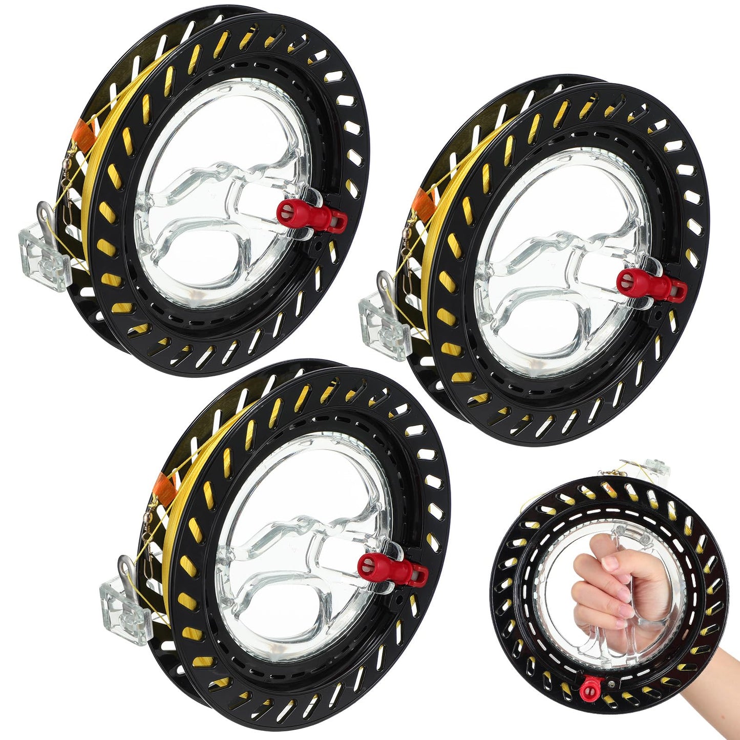 Aoriher 3 Pcs Kite Reel Winder Set – 7 Inch Dia Kite String with Lock for Kids & Adults