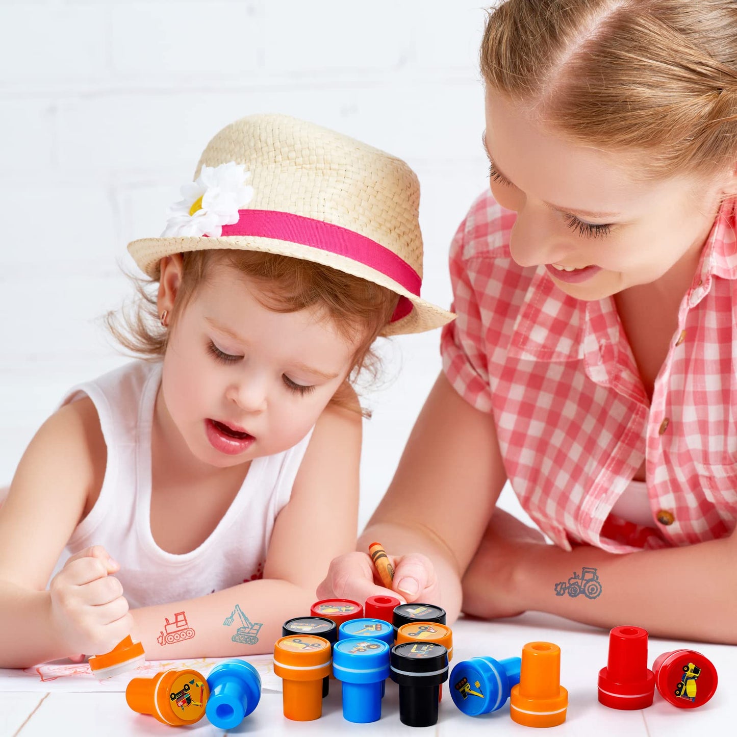 Aoriher 24 Pcs Construction Trucks Stampers – Party Favors & Classroom Rewards