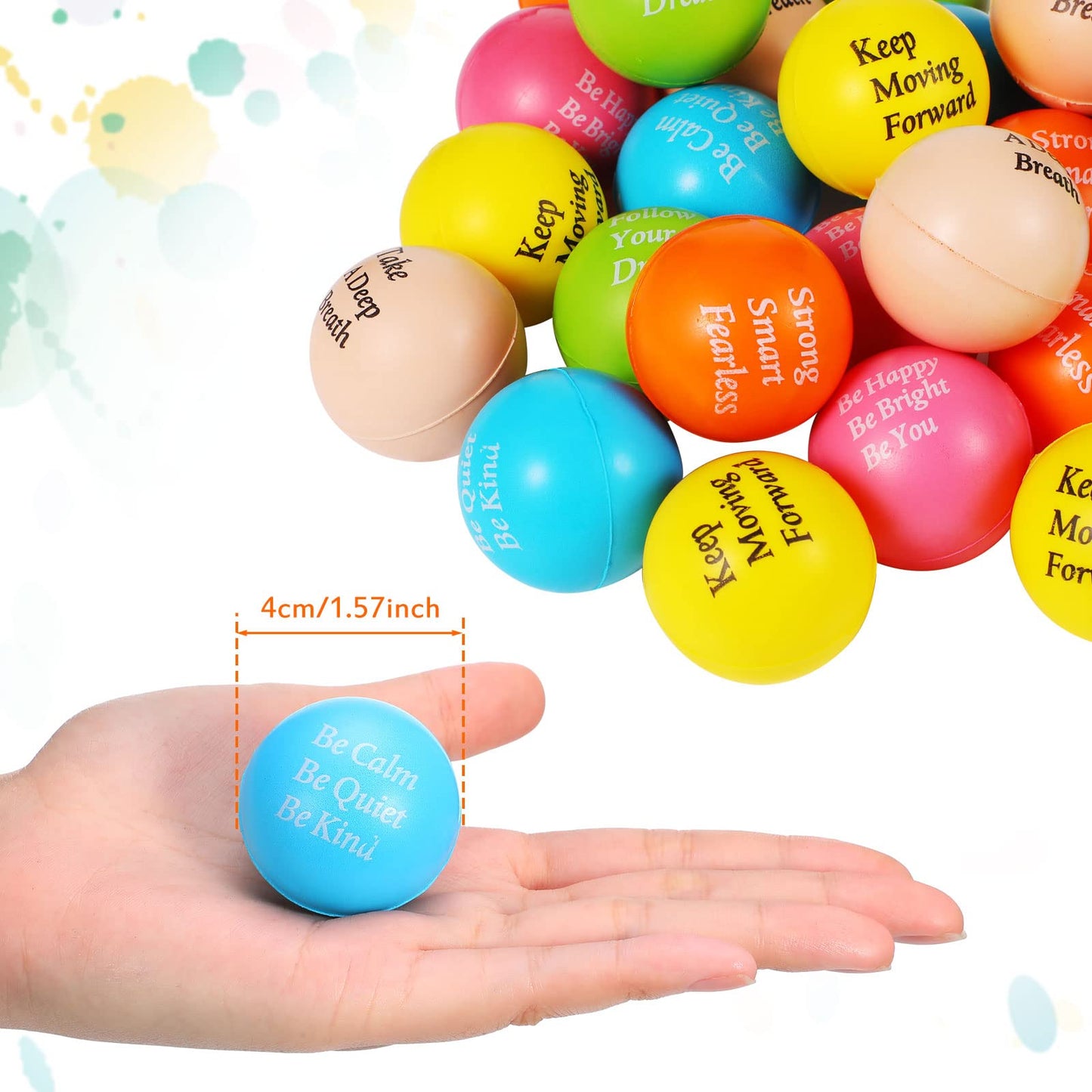 Aoriher 36 Pcs Motivational Stress Balls – Colorful Foam Toys for Office & Home