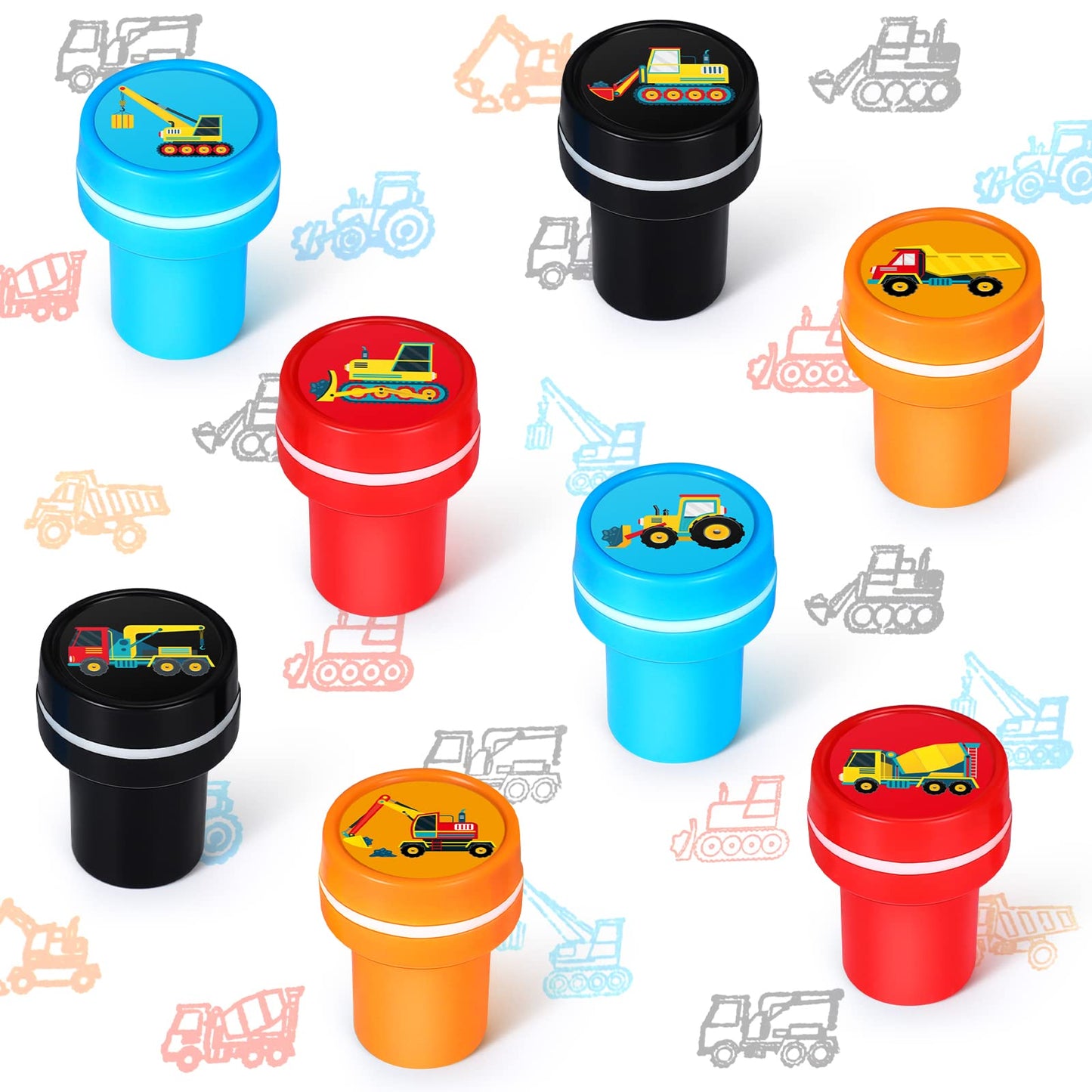 Aoriher 24 Pcs Construction Trucks Stampers – Party Favors & Classroom Rewards