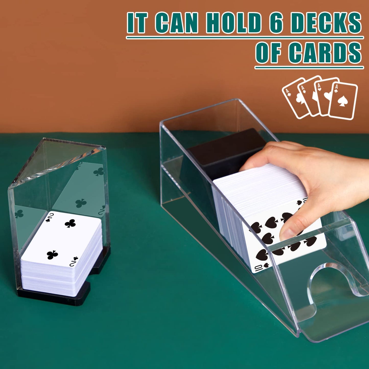 Aoriher Blackjack 6-Deck Auto Shuffler Set with Shoe, Trays & Cut Cards
