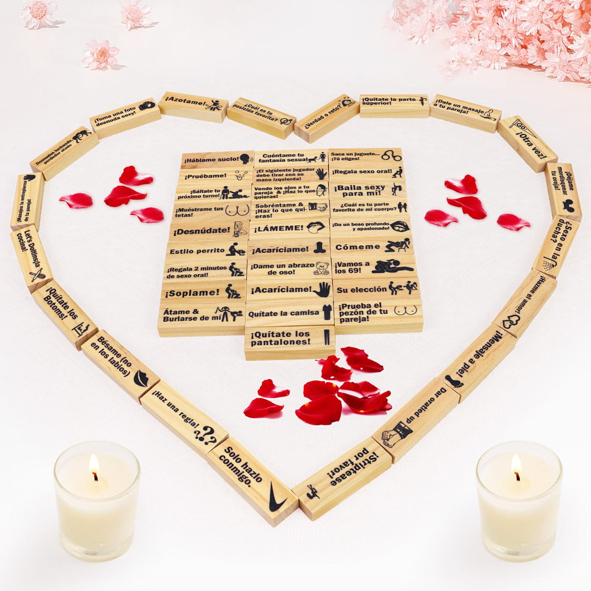Aosemili 48 Wooden Blocks Tower Game for Couples | Romantic Date Night