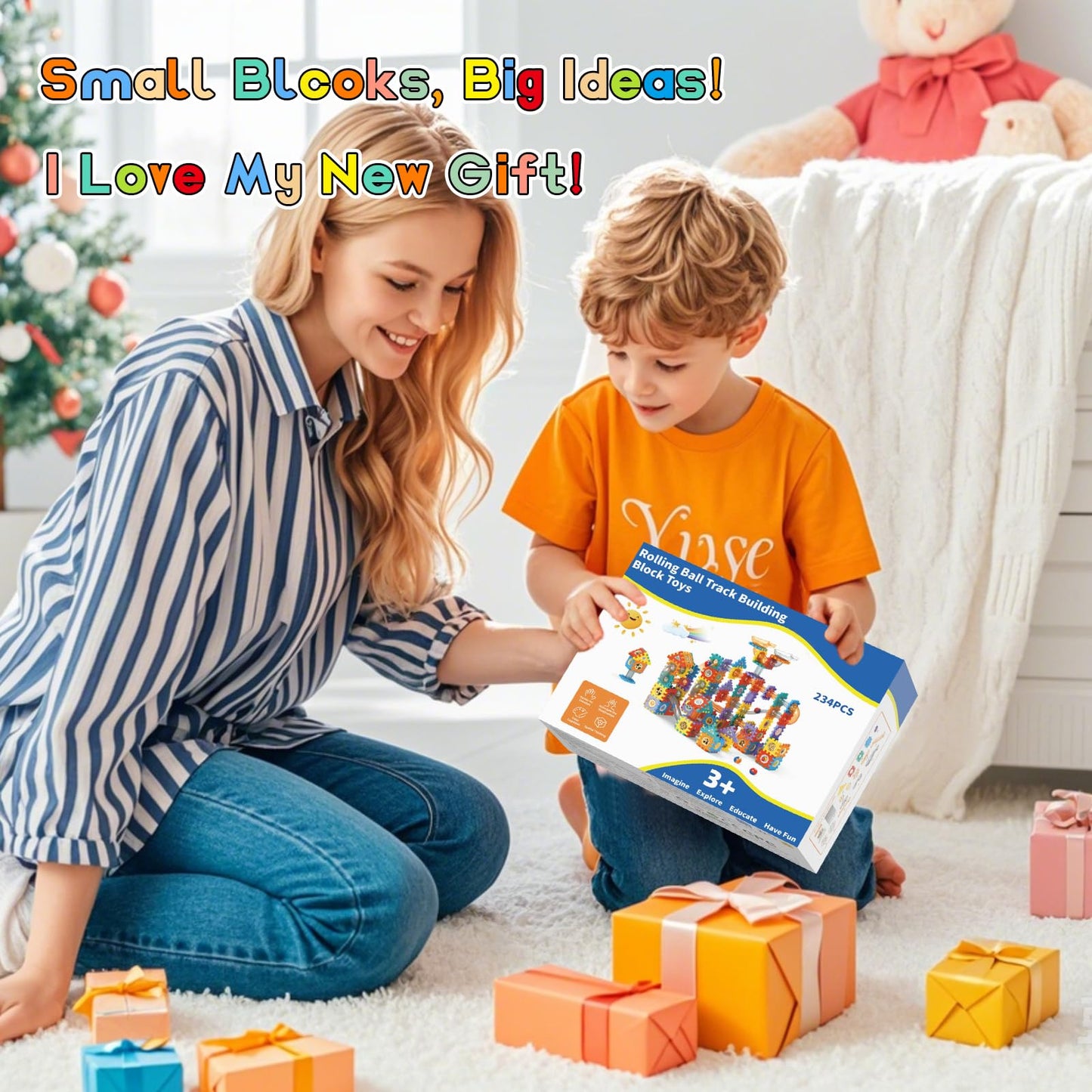 AOSITE 234-Piece STEM Marble Run Building Kit for Kids | Creative Race Track