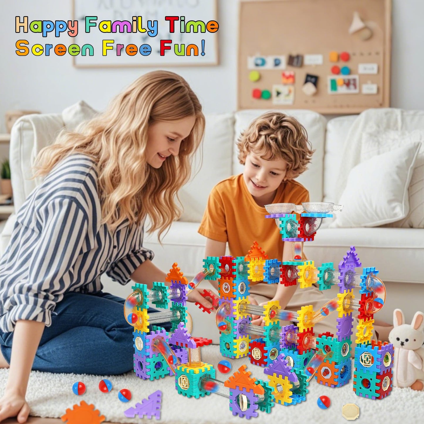 AOSITE 234-Piece STEM Marble Run Building Kit for Kids | Creative Race Track
