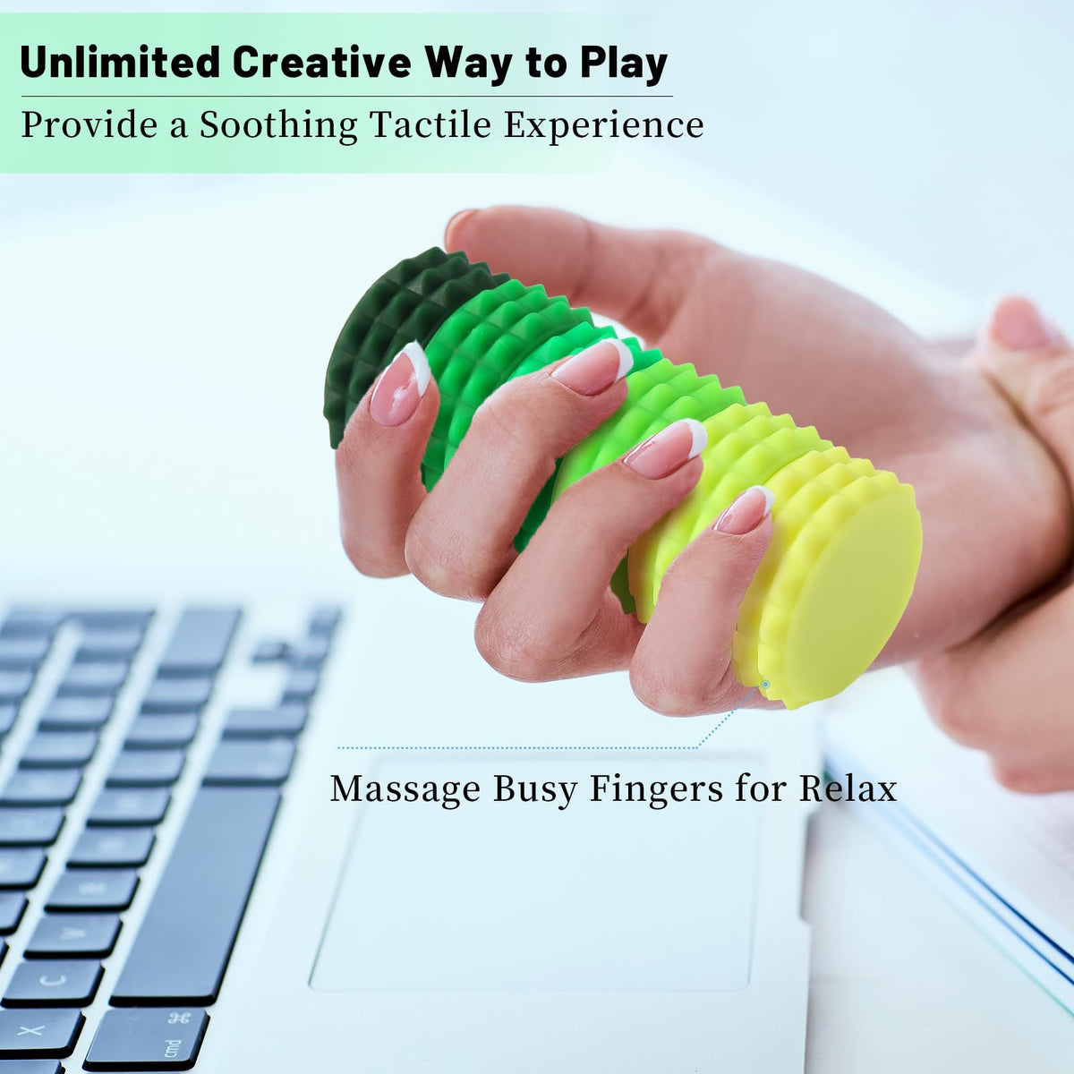 AOSTEONG Silicone Magnet Stress Balls – 6 Pack Fidget Toys for Focus