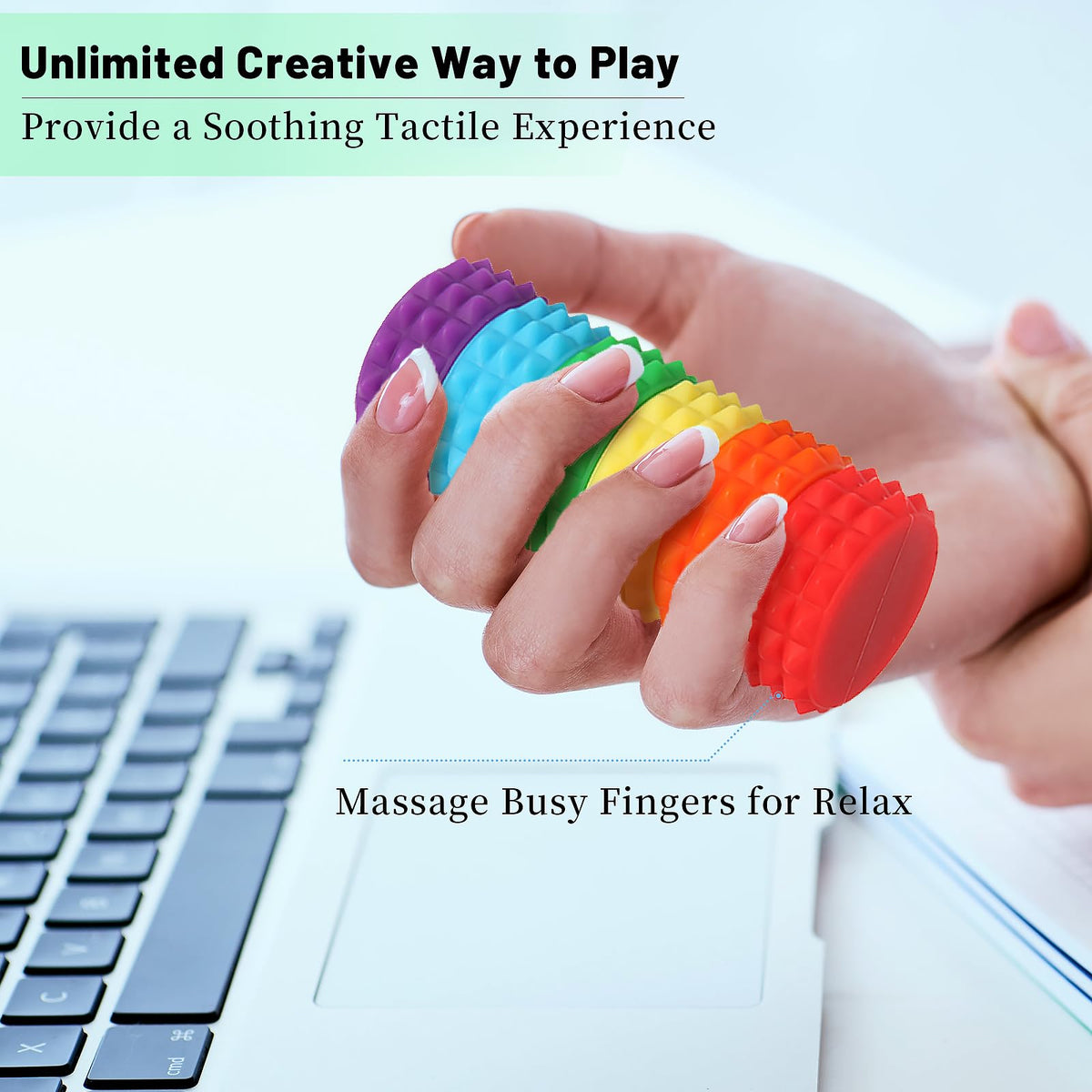 AOSTEONG Silicone Magnetic Stress Balls – 6-Pack Fidget Toys for Focus, Stress Relief, and Travel
