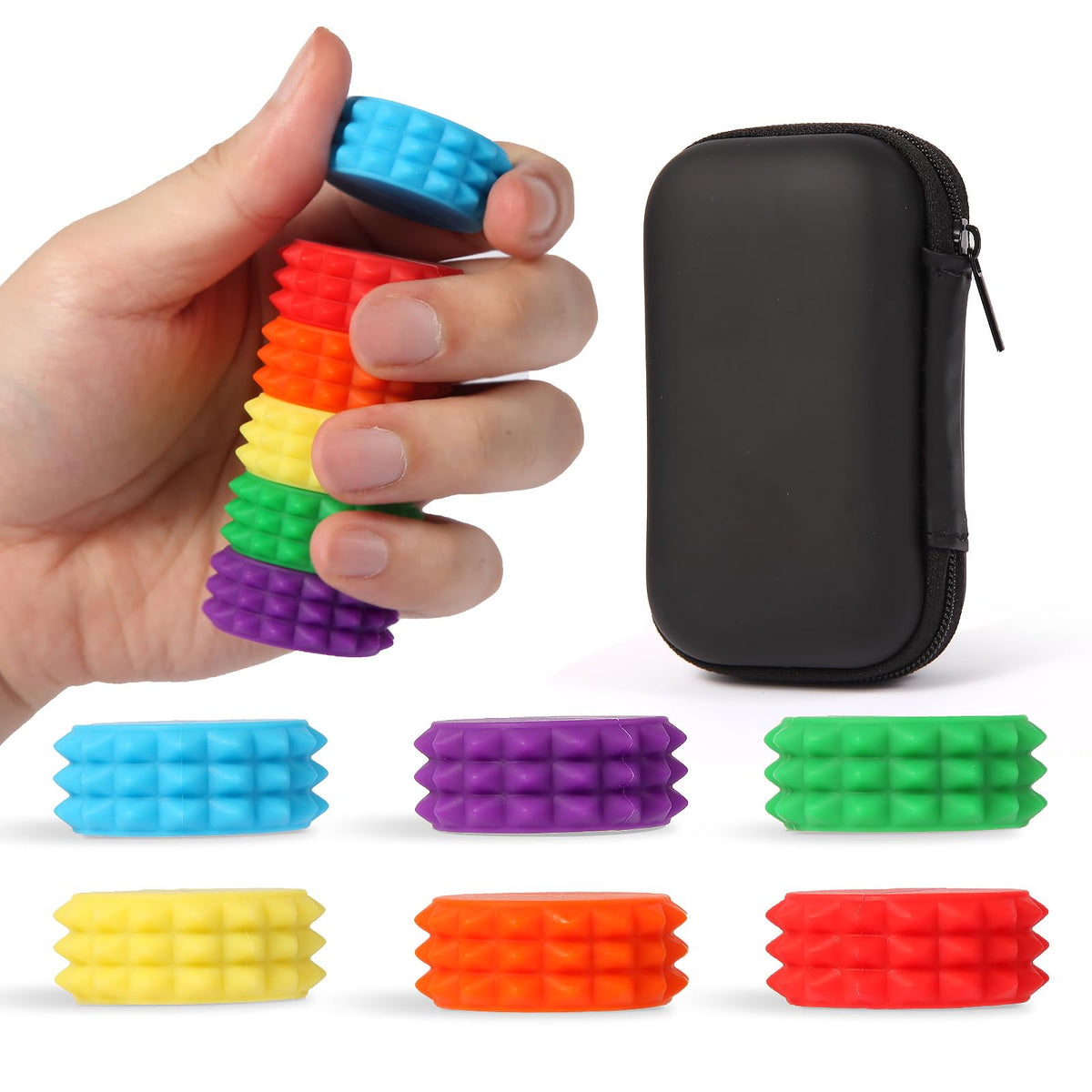 AOSTEONG Silicone Magnetic Stress Balls – 6-Pack Fidget Toys for Focus, Stress Relief, and Travel
