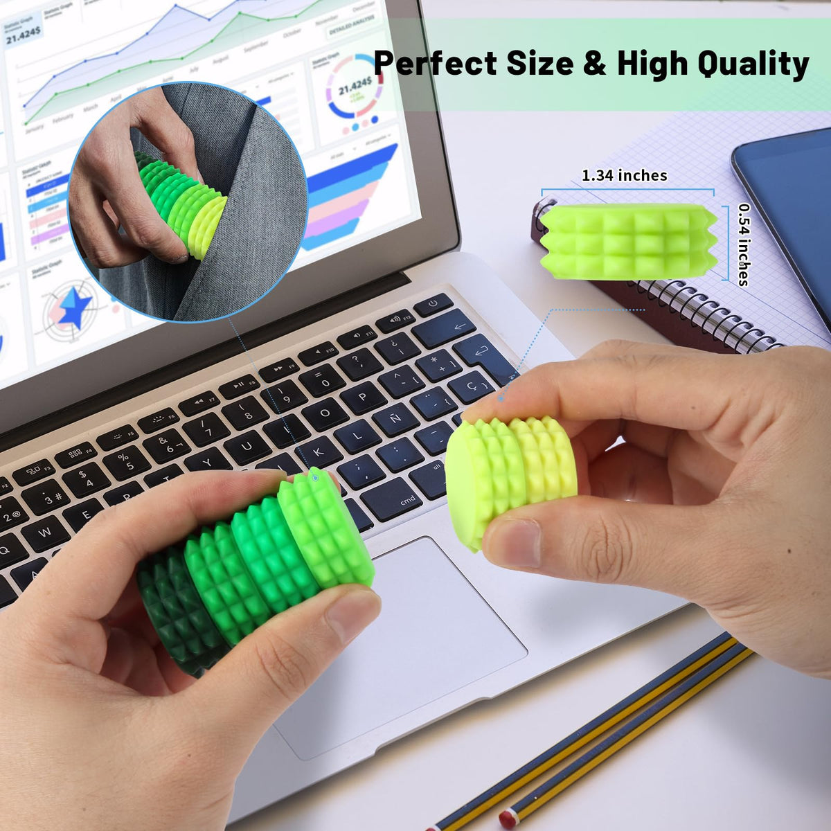 AOSTEONG Silicone Magnet Stress Balls – 6 Pack Fidget Toys for Focus