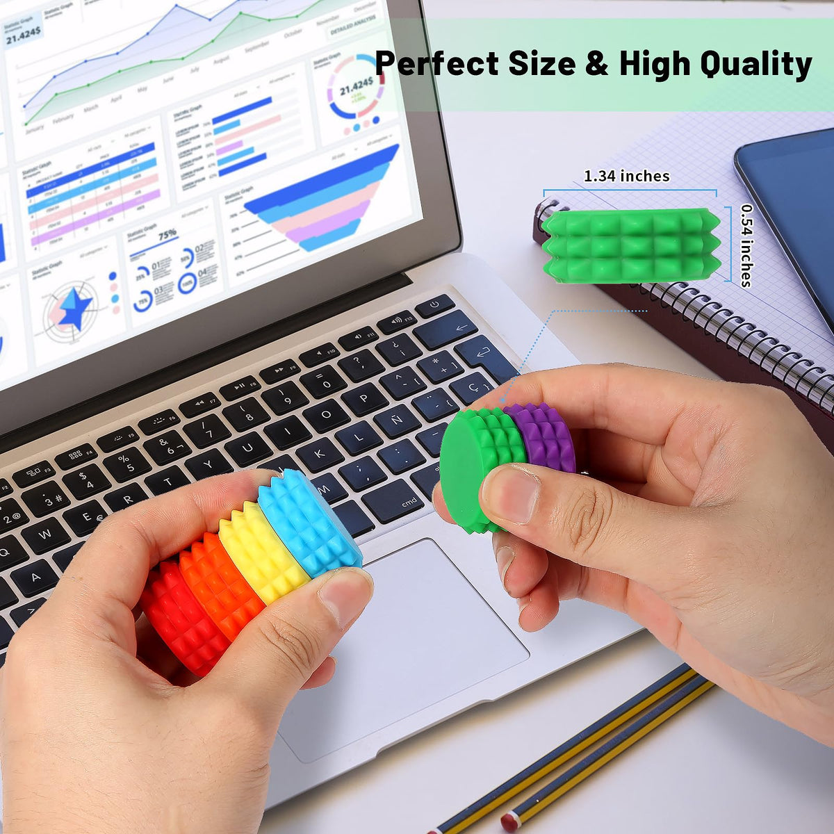 AOSTEONG Silicone Magnetic Stress Balls – 6-Pack Fidget Toys for Focus, Stress Relief, and Travel