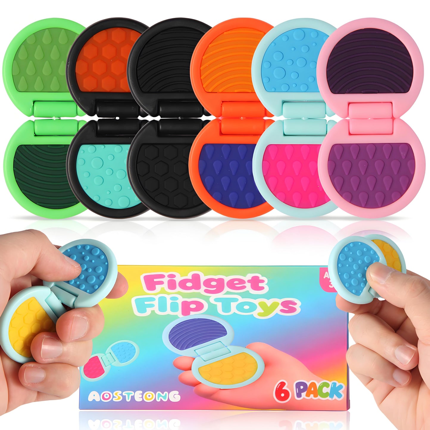 AOSTEONG Fidget Toys – 6-Piece Sensory Slider Set for Adults & Kids | Focus, Calm, and Fun