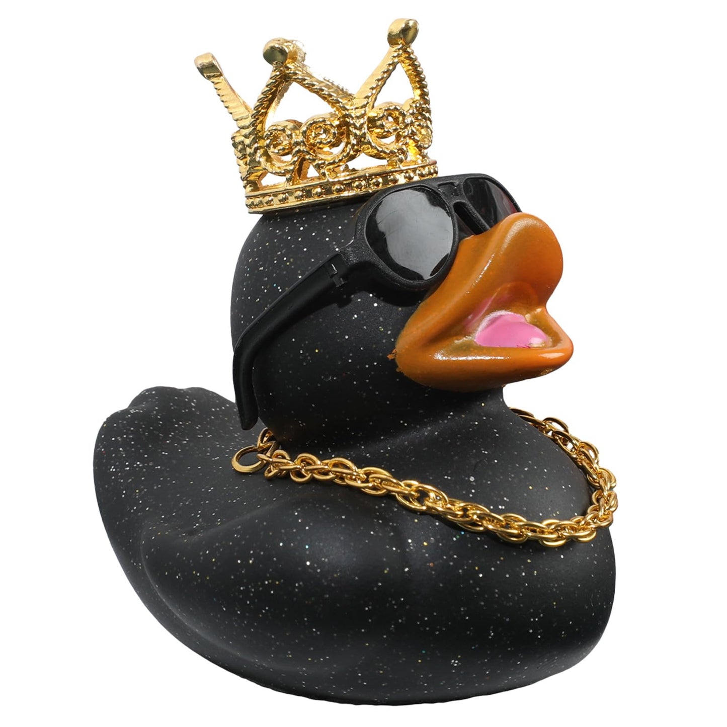 AOT Black Glitter Jeep Ducks — Mini Rubber Ducks for Ducking & Party Favors