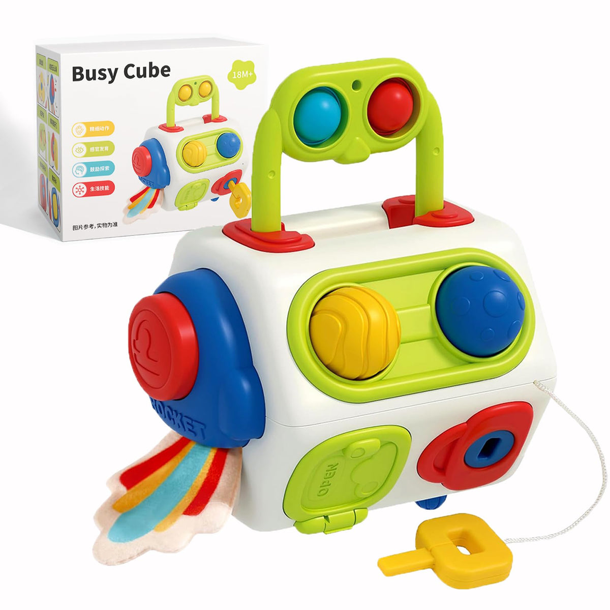 AotBlcer Busy Cube for Toddlers | Montessori Toys for 1 Year Olds & 6-18 Months