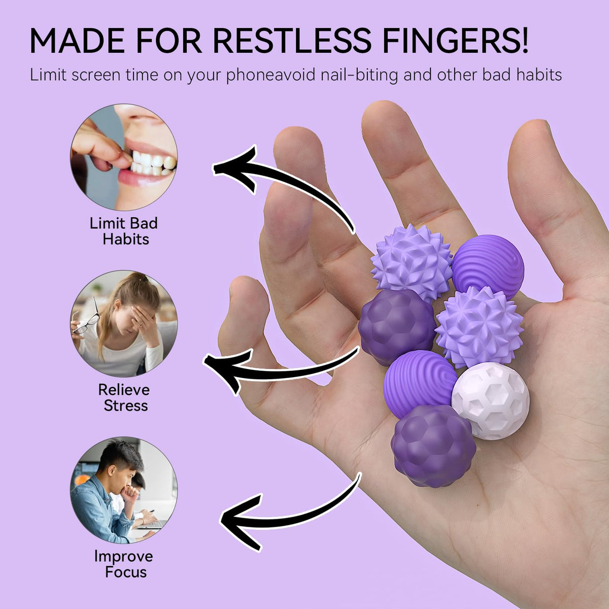 AotBlcer Fidget Magnetic Balls – 8-Pcs Silicone Sensory Toys for Focus & Stress Relief