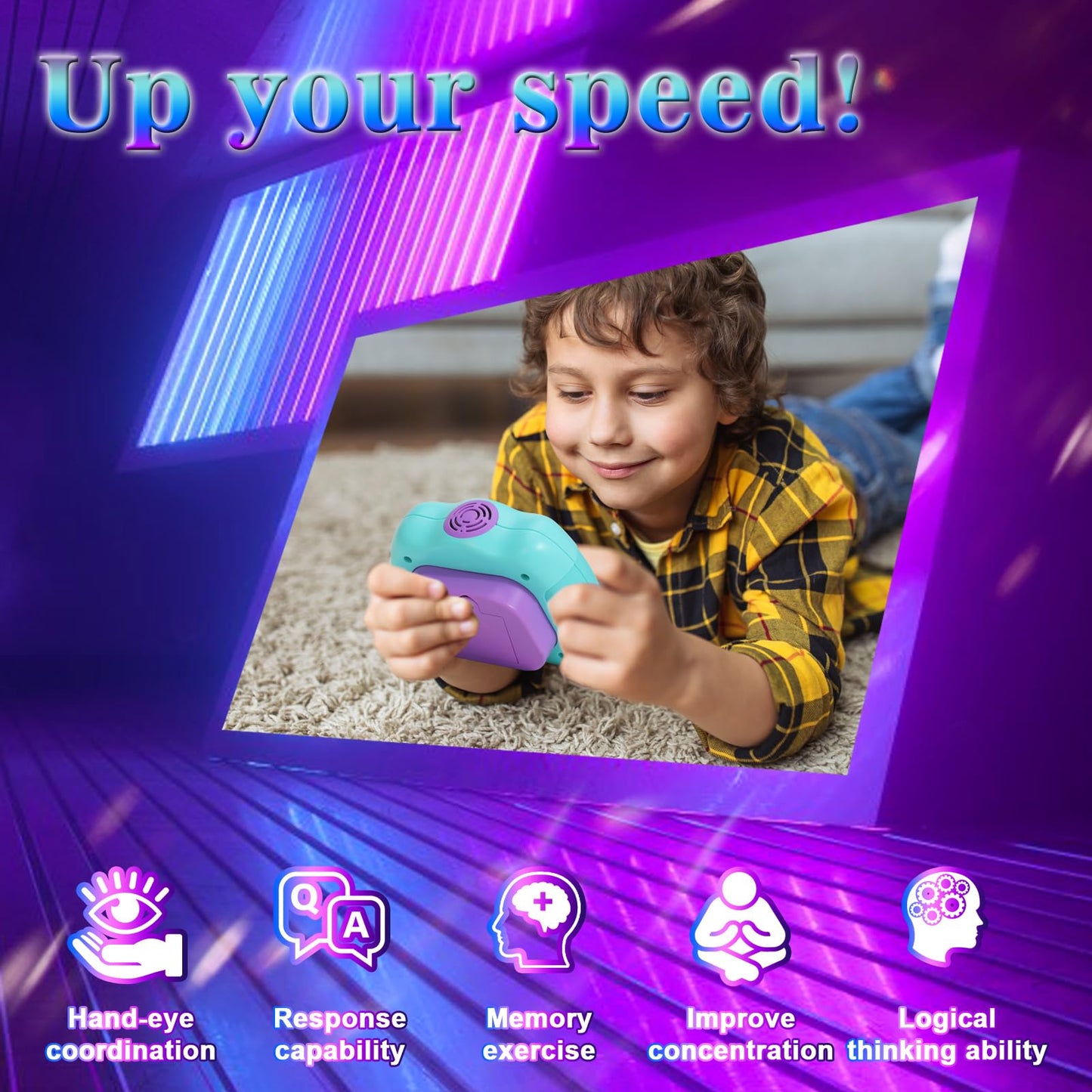 AOTIBO Fast Push Machine – Light Up Fidget Toy for Kids & Adults | 4 Modes, Portable