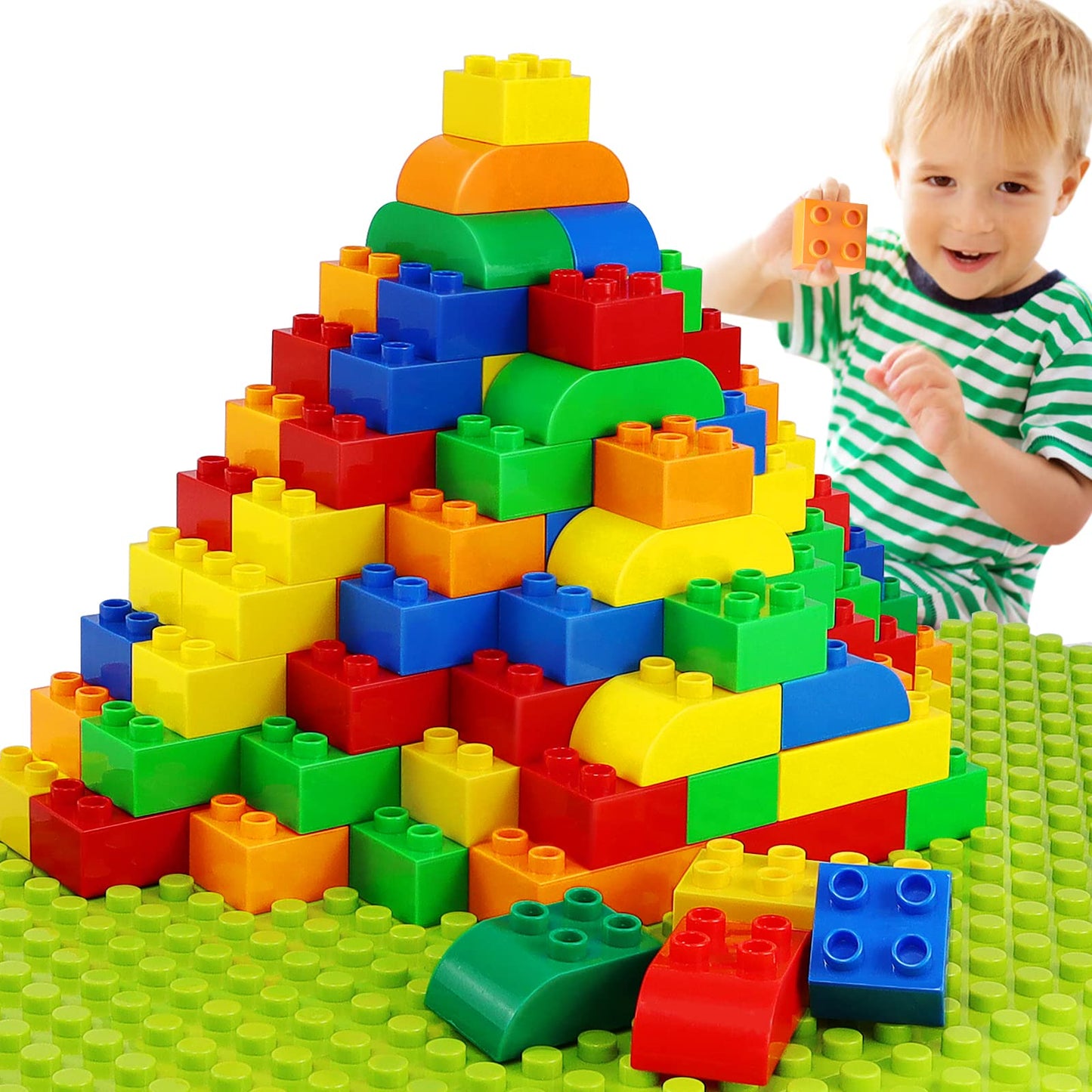 Aotipol 150-Piece Building Blocks for Toddlers 2-5 with Baseplate