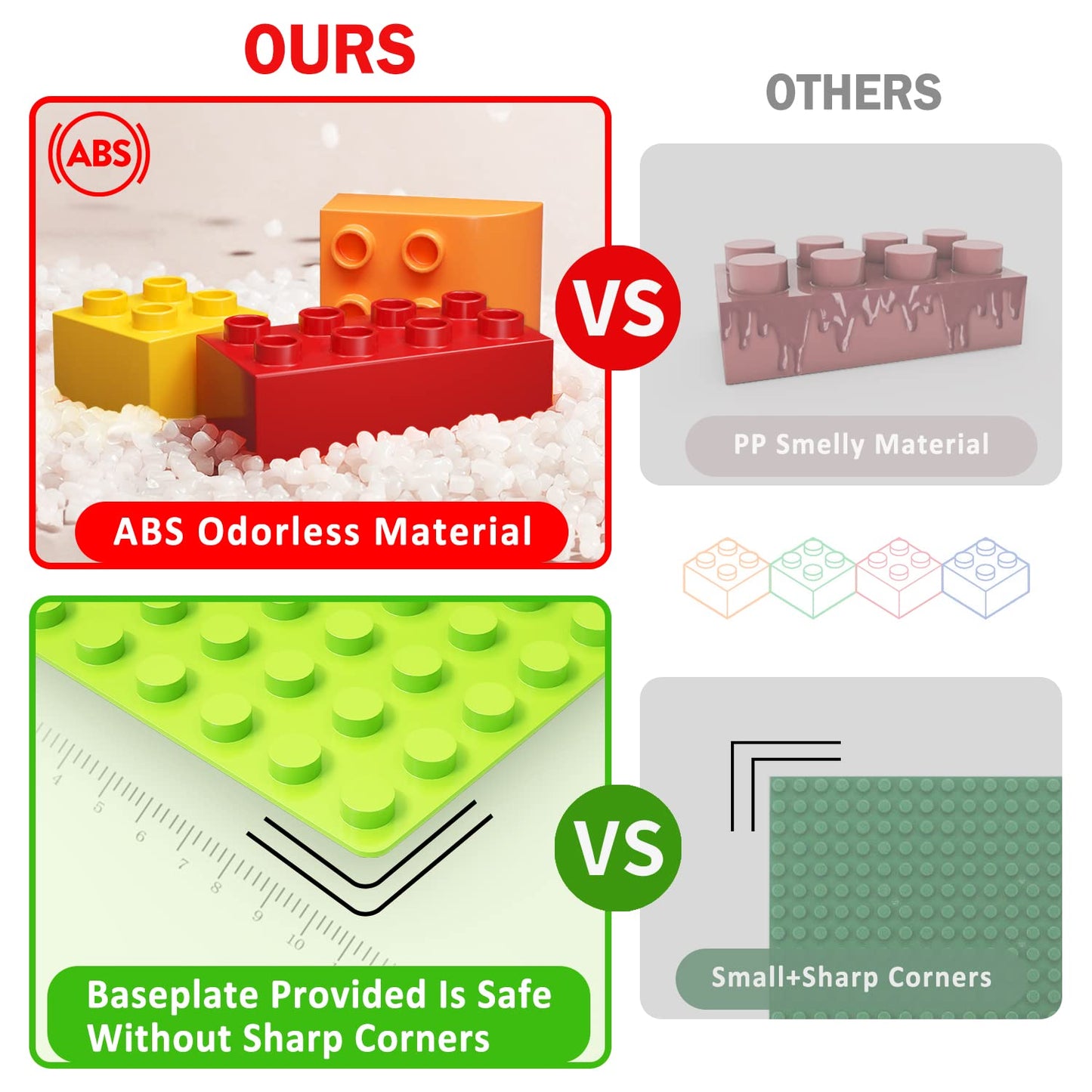 Aotipol 150-Piece Building Blocks for Toddlers 2-5 with Baseplate