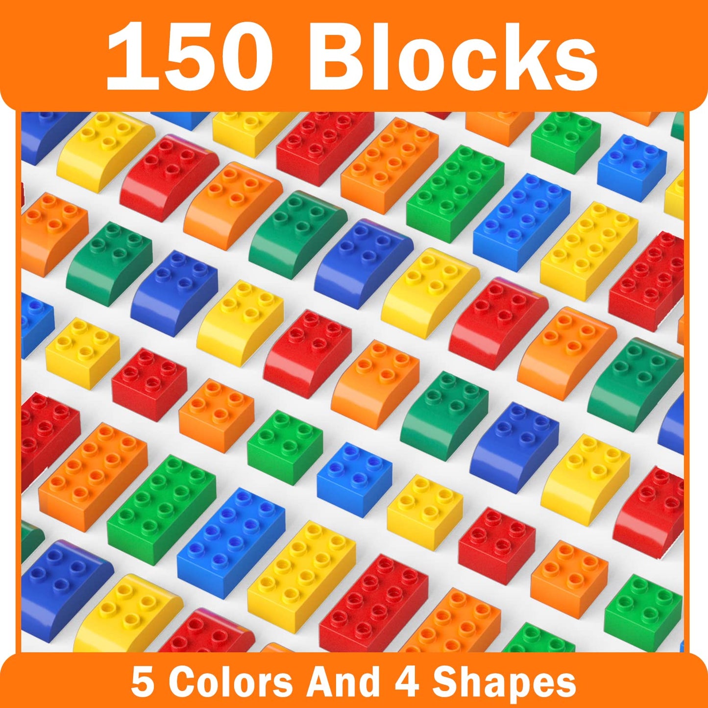Aotipol 150-Piece Building Blocks for Toddlers 2-5 with Baseplate