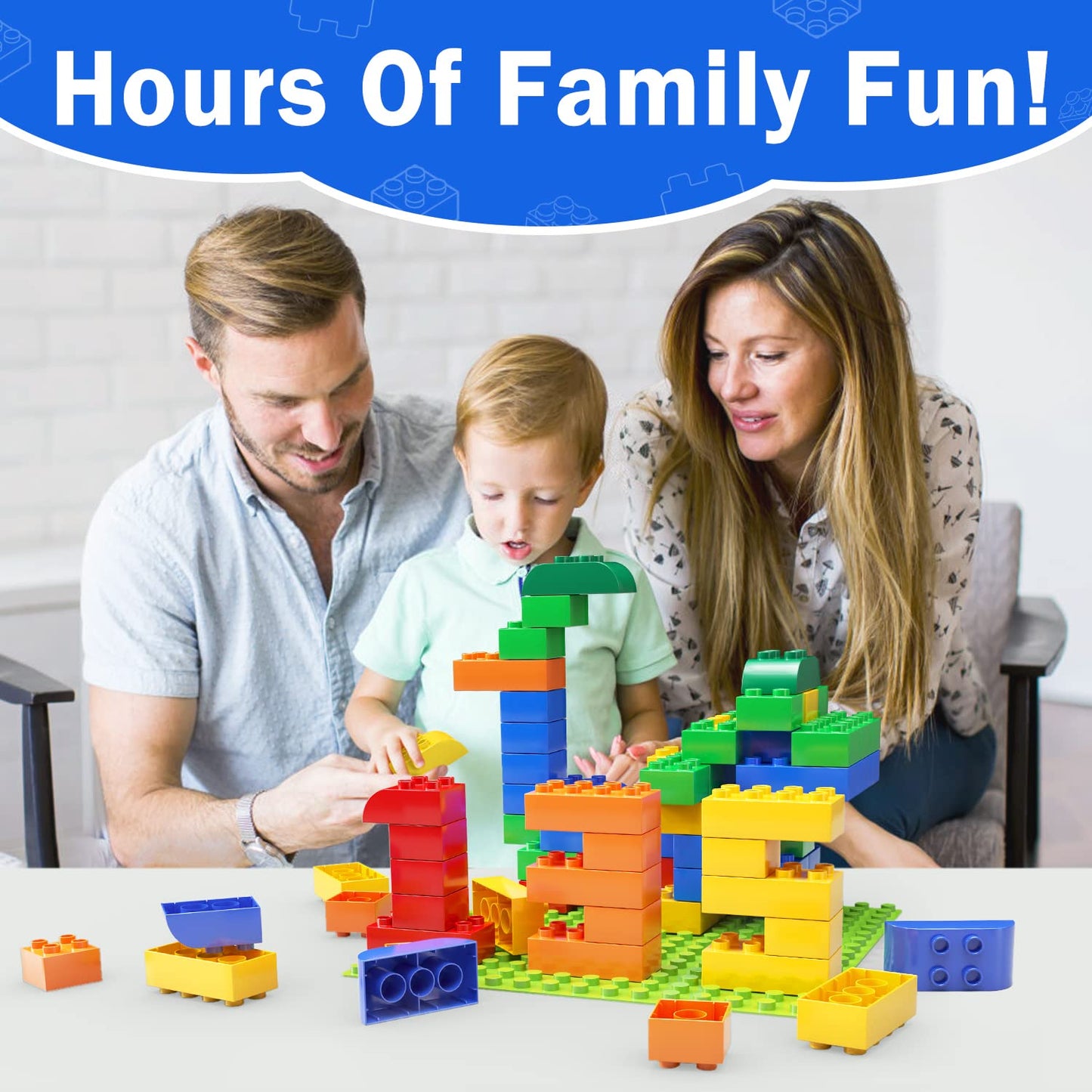 Aotipol 150-Piece Building Blocks for Toddlers 2-5 with Baseplate