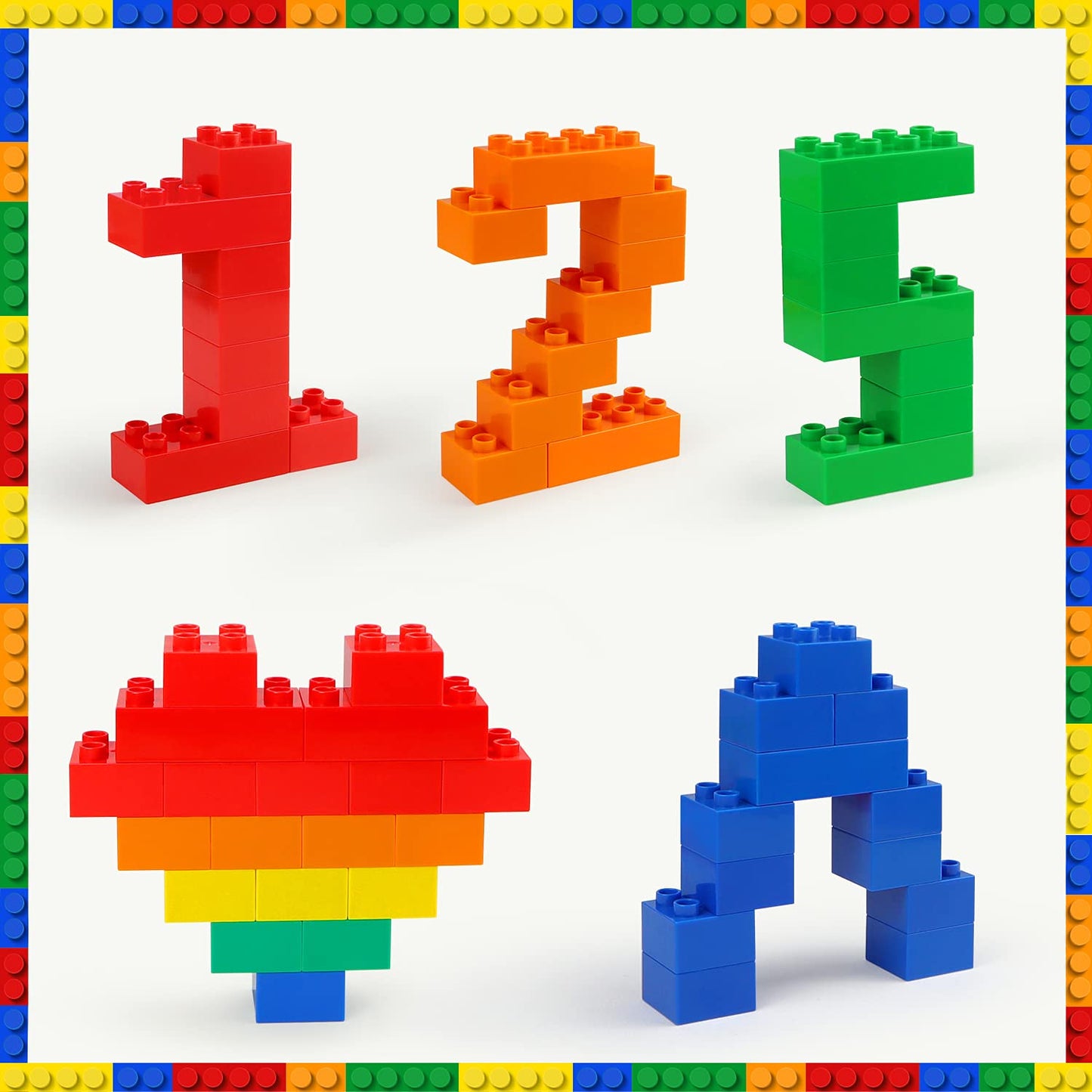 aotipol 101-Piece Building Blocks Set with Baseplate | Large STEM Toys for Kids