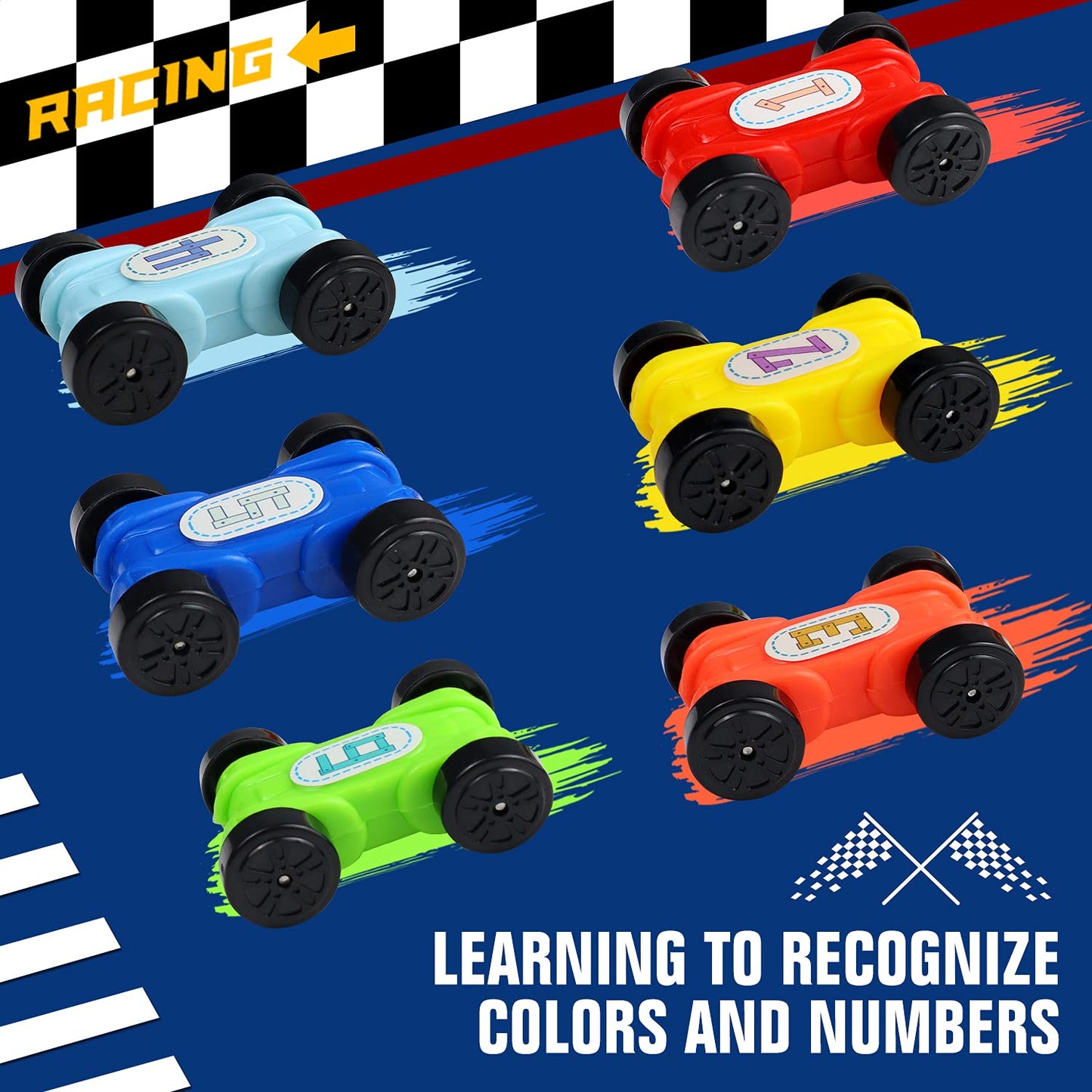 Montessori Car Ramp Toy for Toddlers | Aotipol Race Track with 6 Cars & 2 Parking Lots