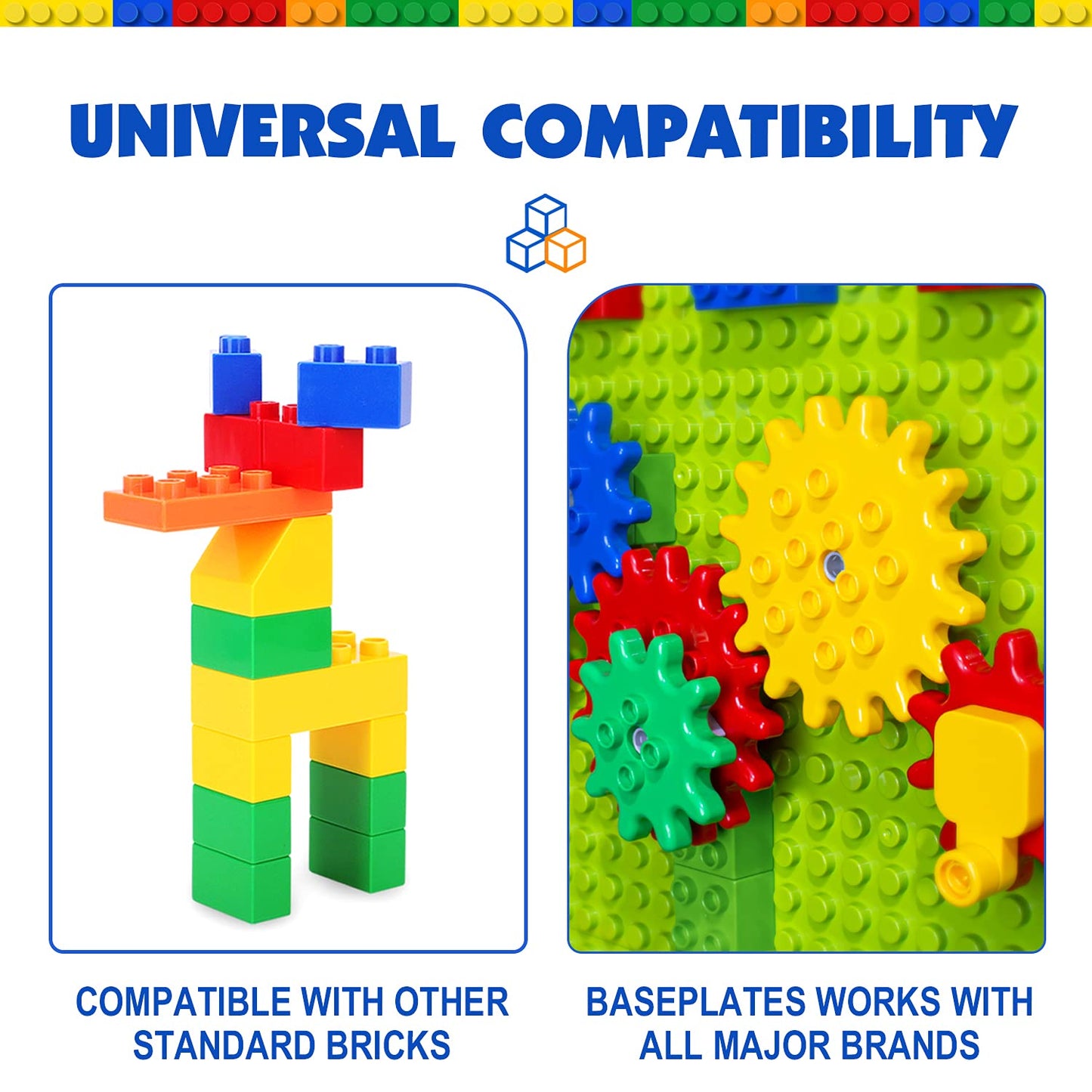 aotipol 101-Piece Building Blocks Set with Baseplate | Large STEM Toys for Kids