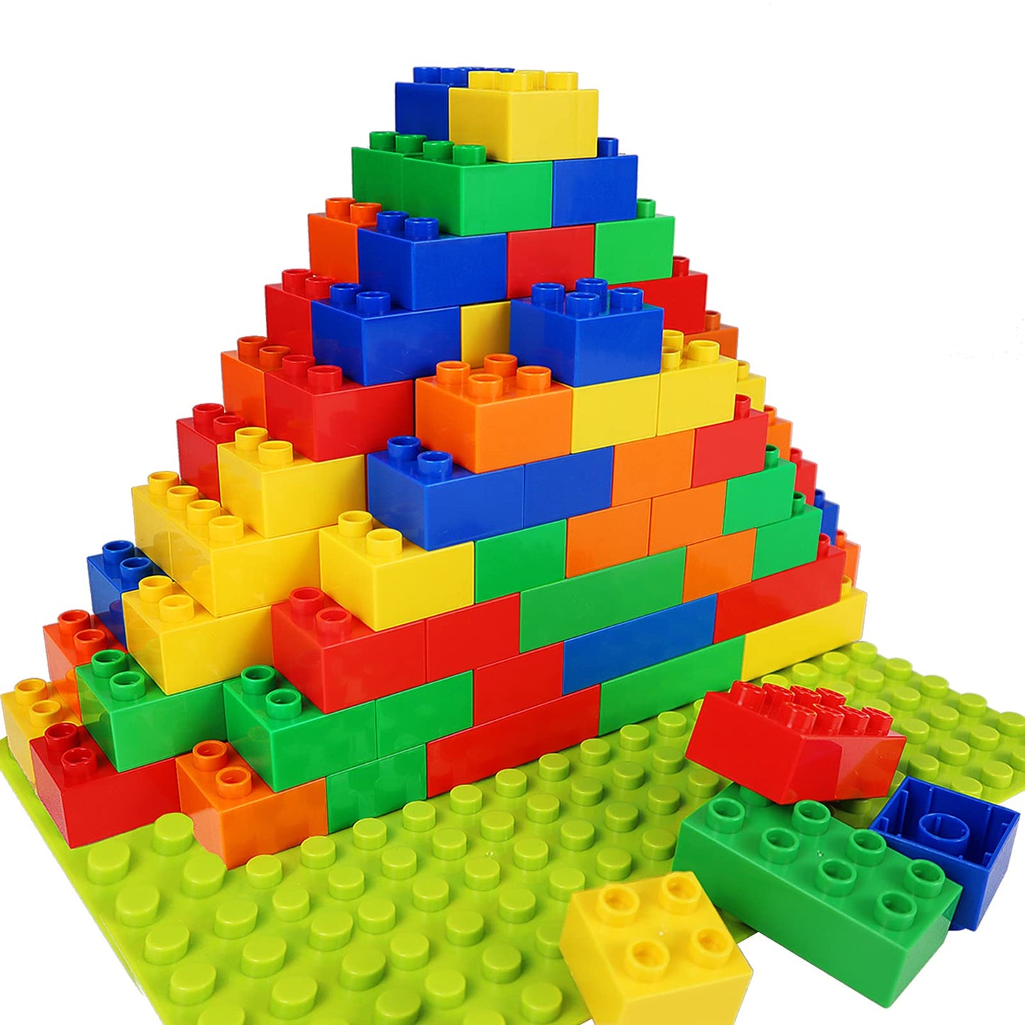 aotipol 101-Piece Building Blocks Set with Baseplate | Large STEM Toys for Kids