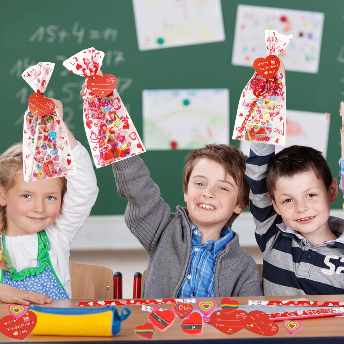 AouEtnay 28-Pack Valentines Day Gifts for Kids — Classroom Stationery Set