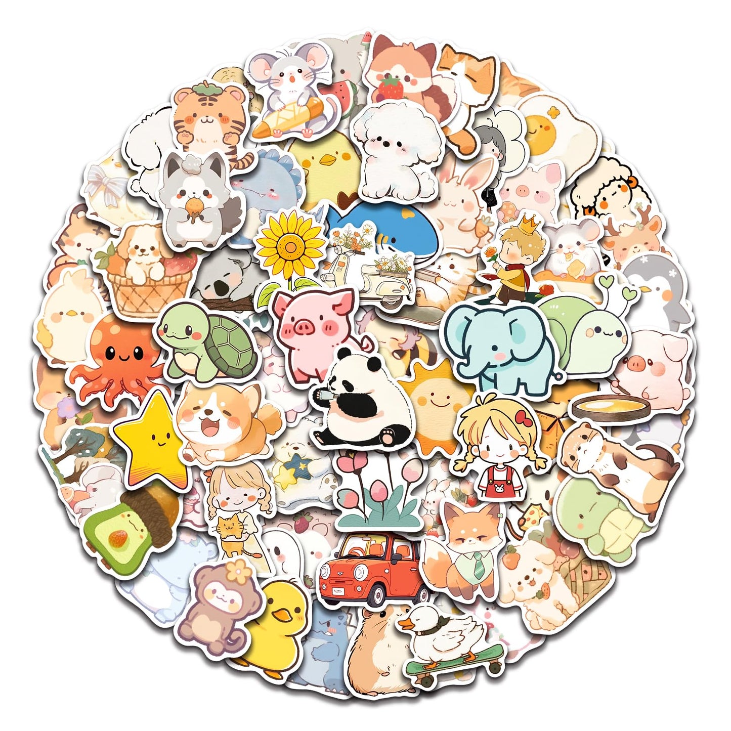 AOWDIAO 100 Pcs Cute Animal Stickers for Kids – Vinyl Water Bottle & Classroom Decor