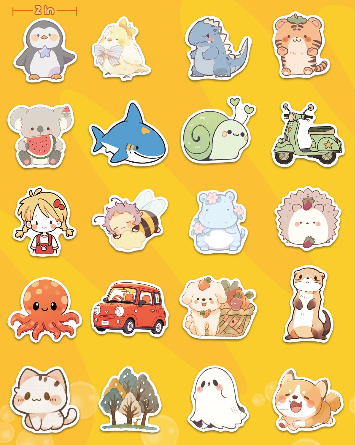 AOWDIAO 100 Pcs Cute Animal Stickers for Kids – Vinyl Water Bottle & Classroom Decor