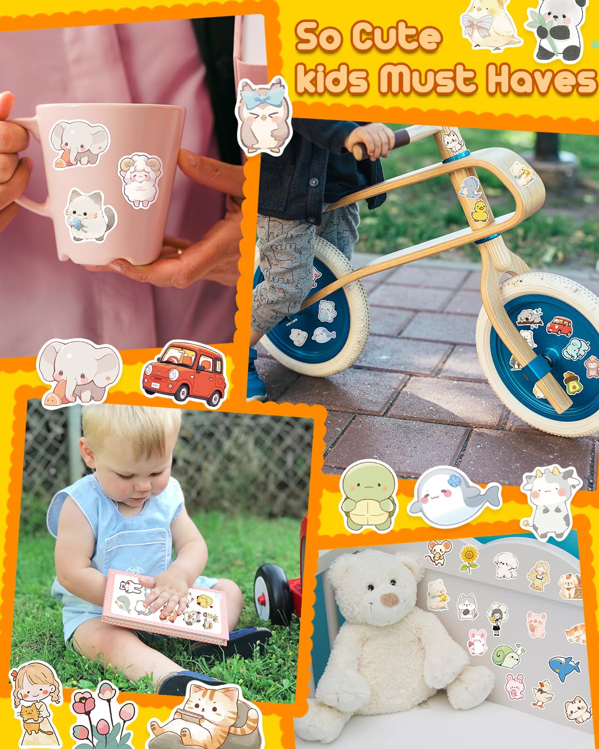 AOWDIAO 100 Pcs Cute Animal Stickers for Kids – Vinyl Water Bottle & Classroom Decor