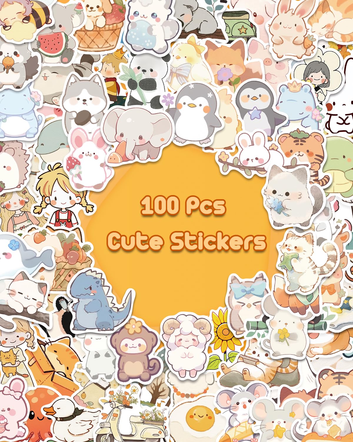 AOWDIAO 100 Pcs Cute Animal Stickers for Kids – Vinyl Water Bottle & Classroom Decor