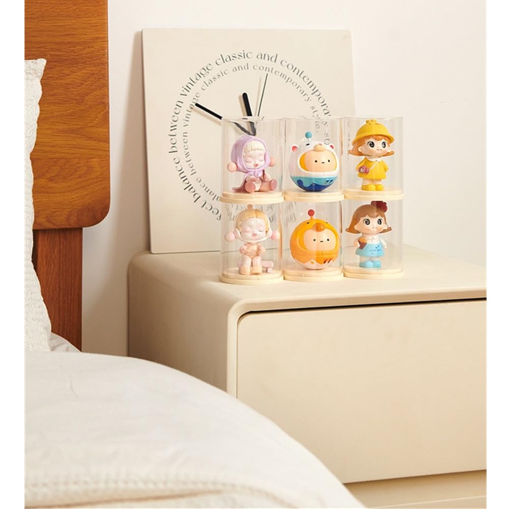AOWIS Transparent Doll Display Box – 360° View, Stackable Dust-Proof Display Stand for Collectibles