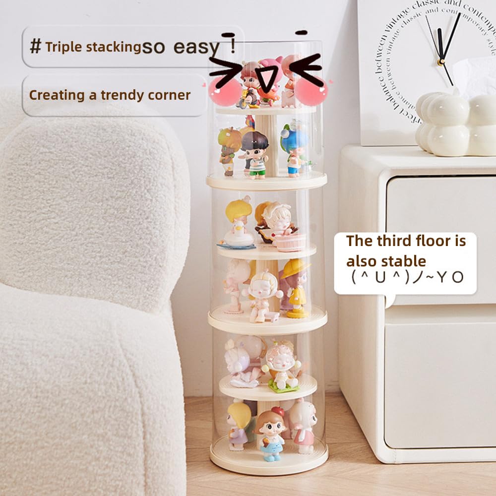 AOWIS Transparent Display Box – 360° View, Stackable Dust-Proof Display for Collectibles