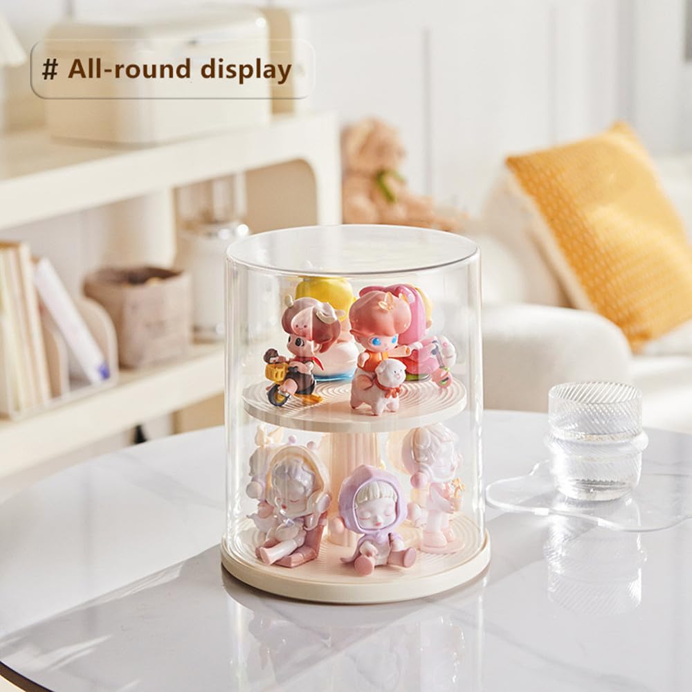 AOWIS Transparent Display Box – 360° View, Stackable Dust-Proof Display for Collectibles