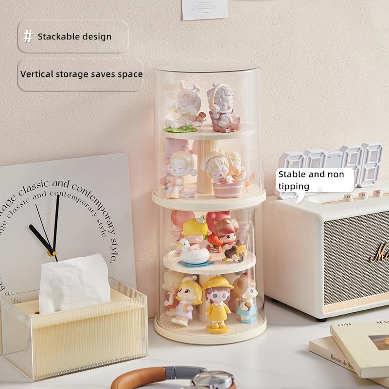 AOWIS Transparent Display Box – 360° View, Stackable Dust-Proof Display for Collectibles