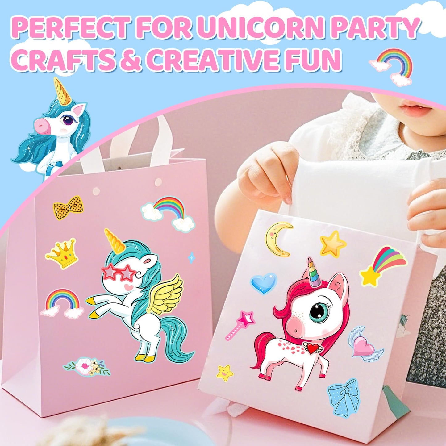 Aowplc Unicorn Stickers – 30 Sheets for Kids Parties, Decorations & Crafts