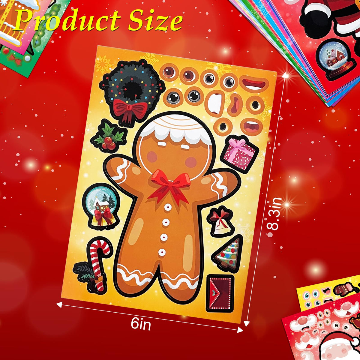 Aowplc Christmas Stickers – 64 Sheets for Kids’ Crafts, Party Favors & Holiday Decor