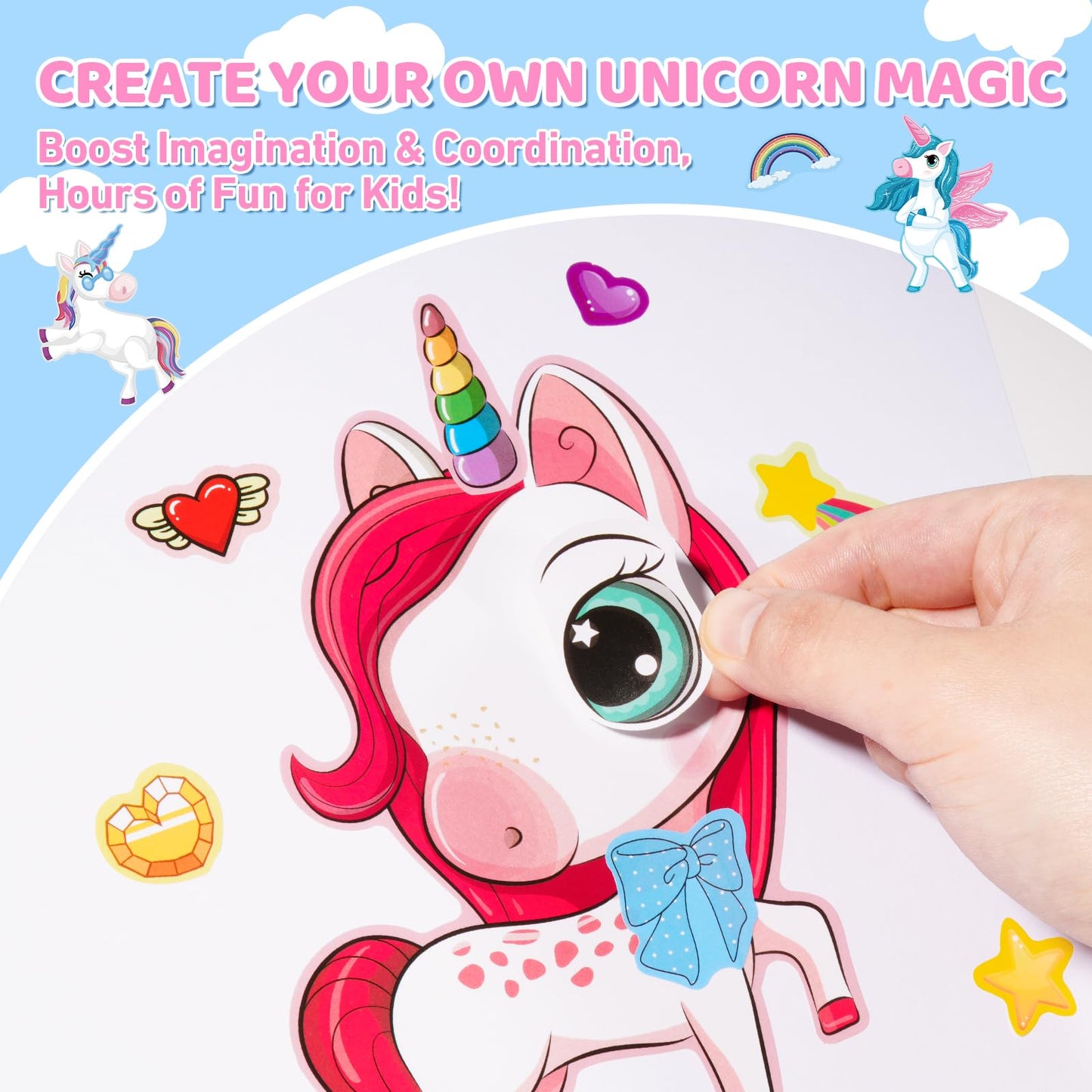 Aowplc Unicorn Stickers – 30 Sheets for Kids Parties, Decorations & Crafts
