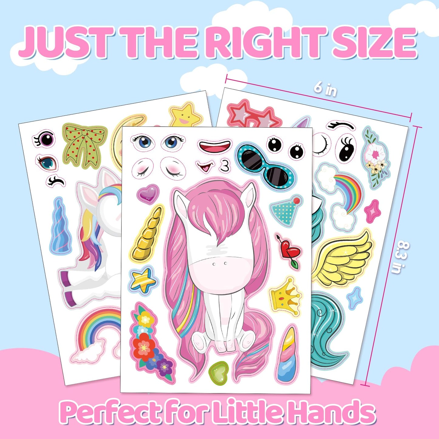 Aowplc Unicorn Stickers – 30 Sheets for Kids Parties, Decorations & Crafts